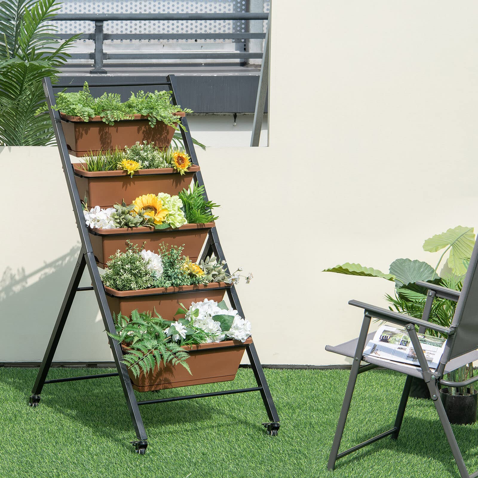 Giantex Vertical Planter Raised Bed on Wheels 
