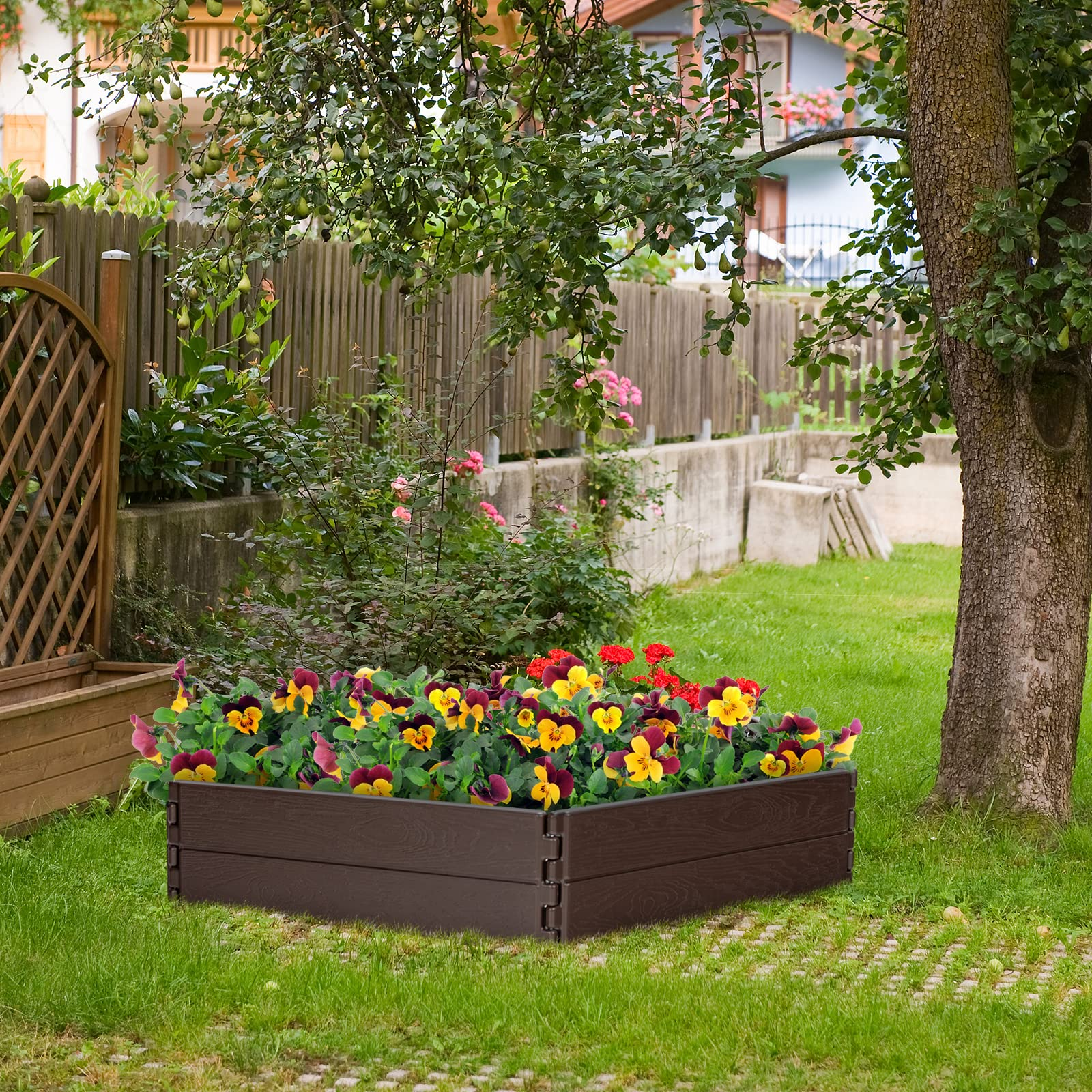 Giantex Planter Raised Bed, 8 Inch Deep, Brown 