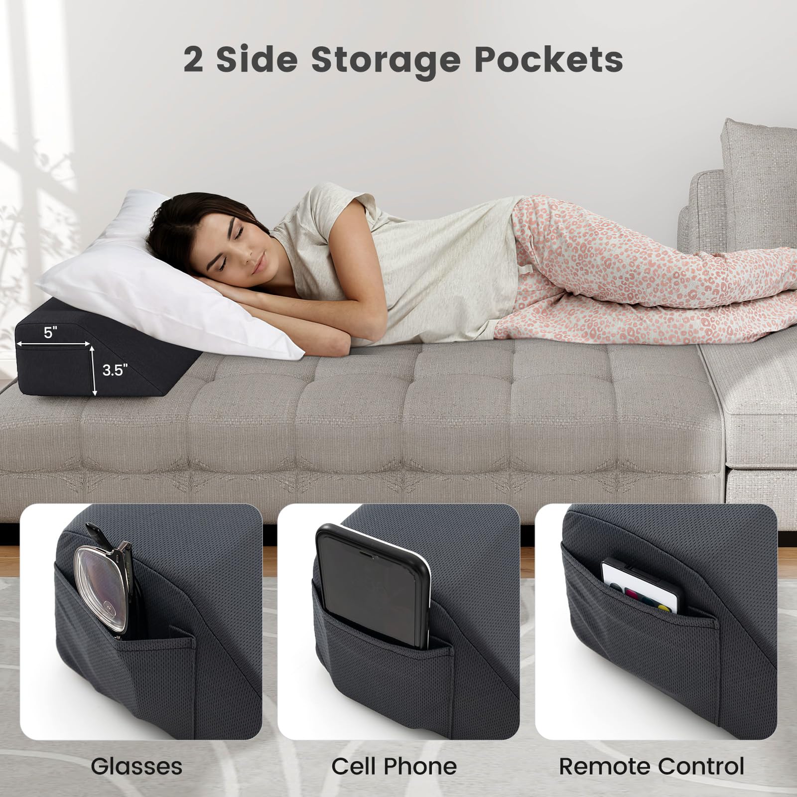 Giantex Bed Wedge Pillow for Headboard Gap Filler 