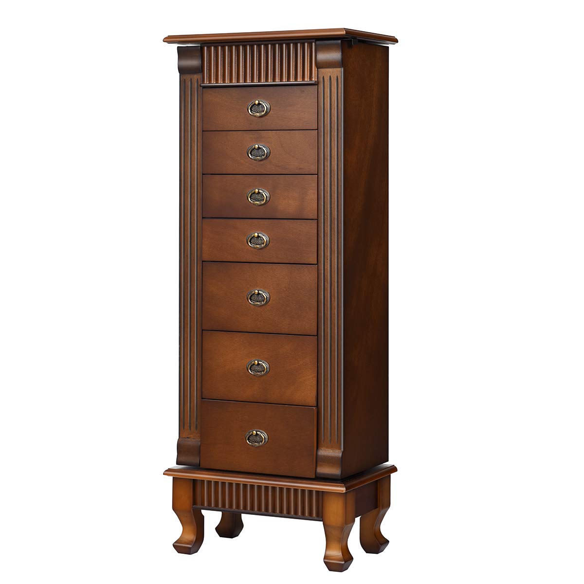 Standing Jewelry Armoire Cabinet Storage Chest 