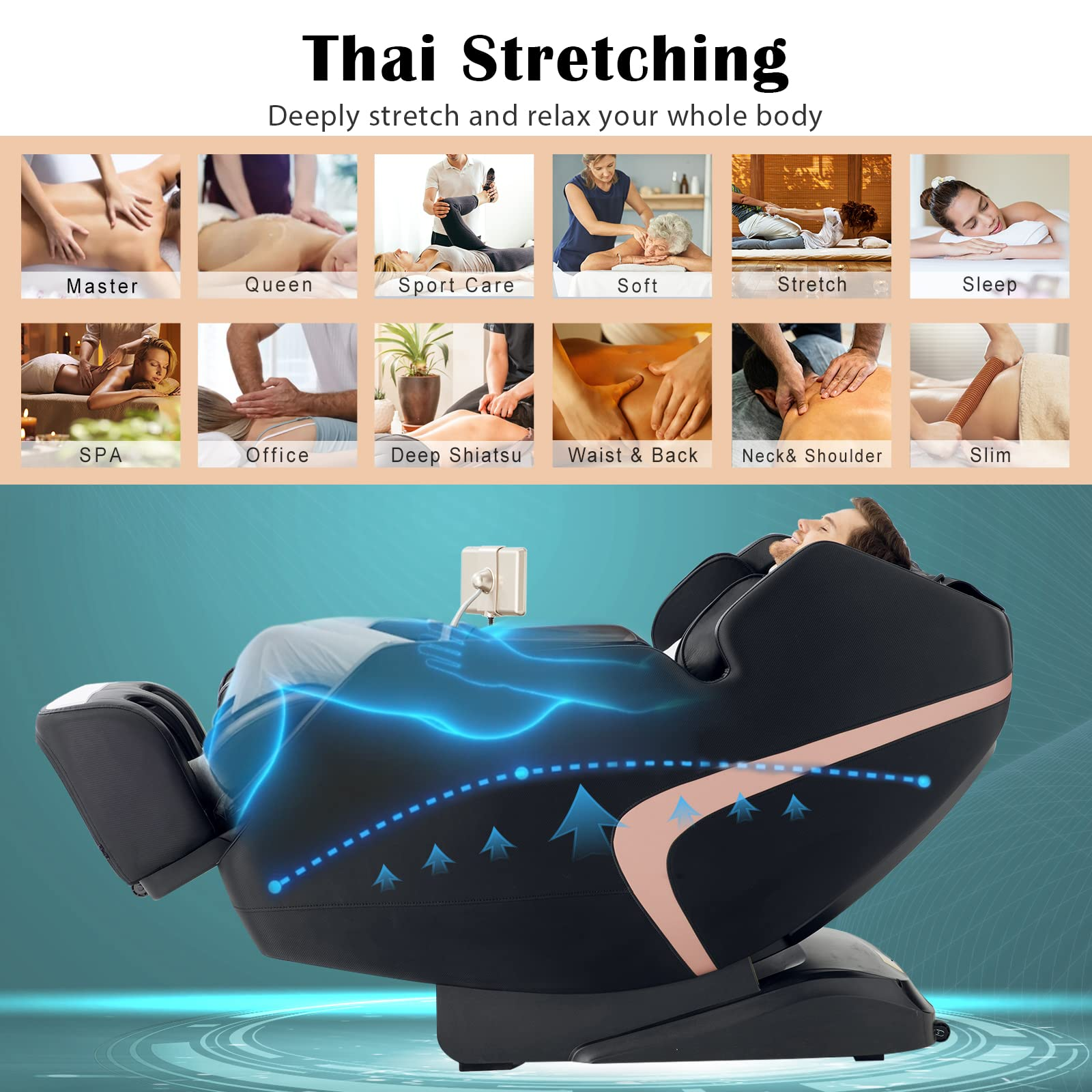 Giantex 3D Full Body Massage Chair, Zero-Gravity Massage Recliner Chair w/ 7'' Touch Screen & SL Track 