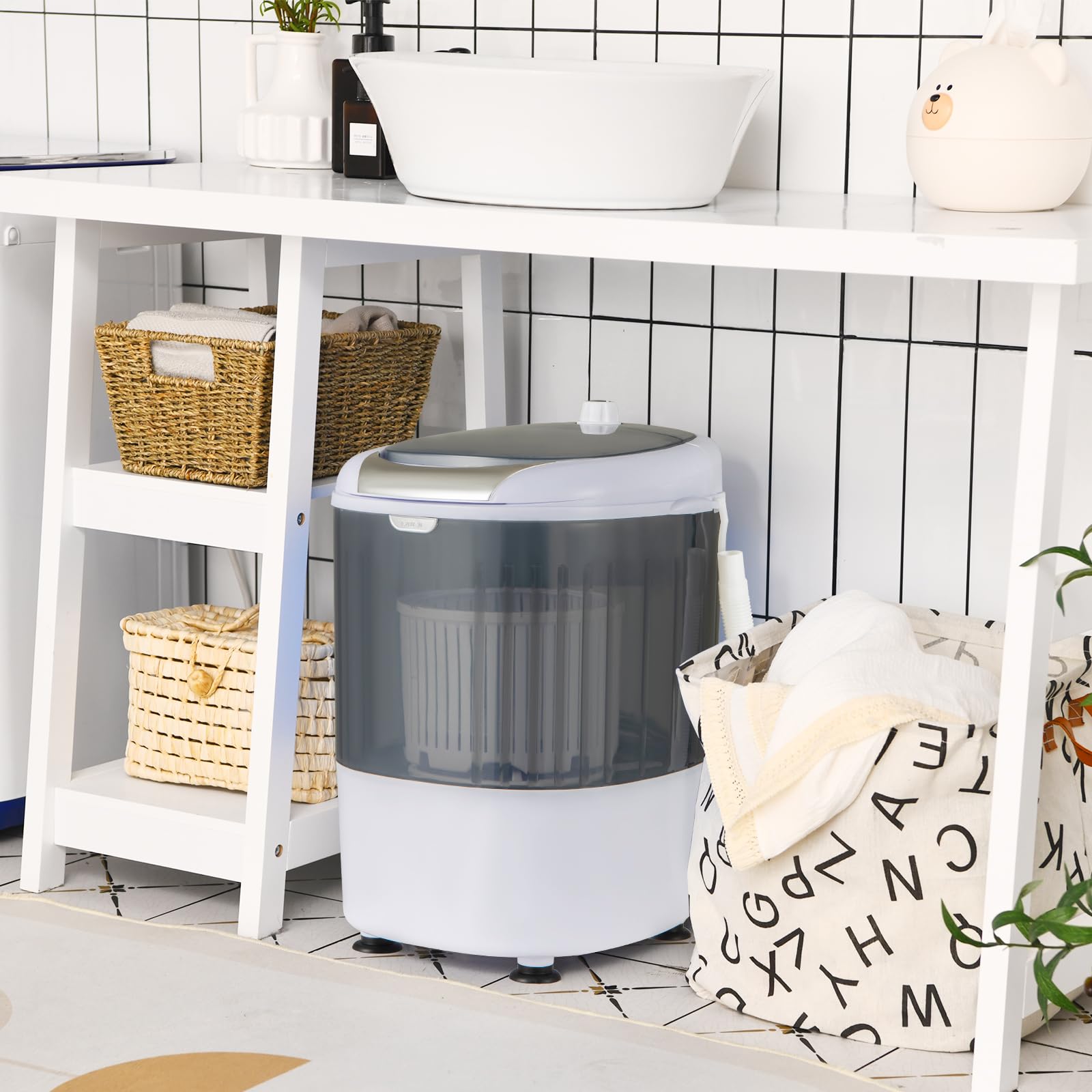 Giantex Portable Mini Washing Machine, Clothes Washer and Spinner Combo, 5.5 LBS Capacity 