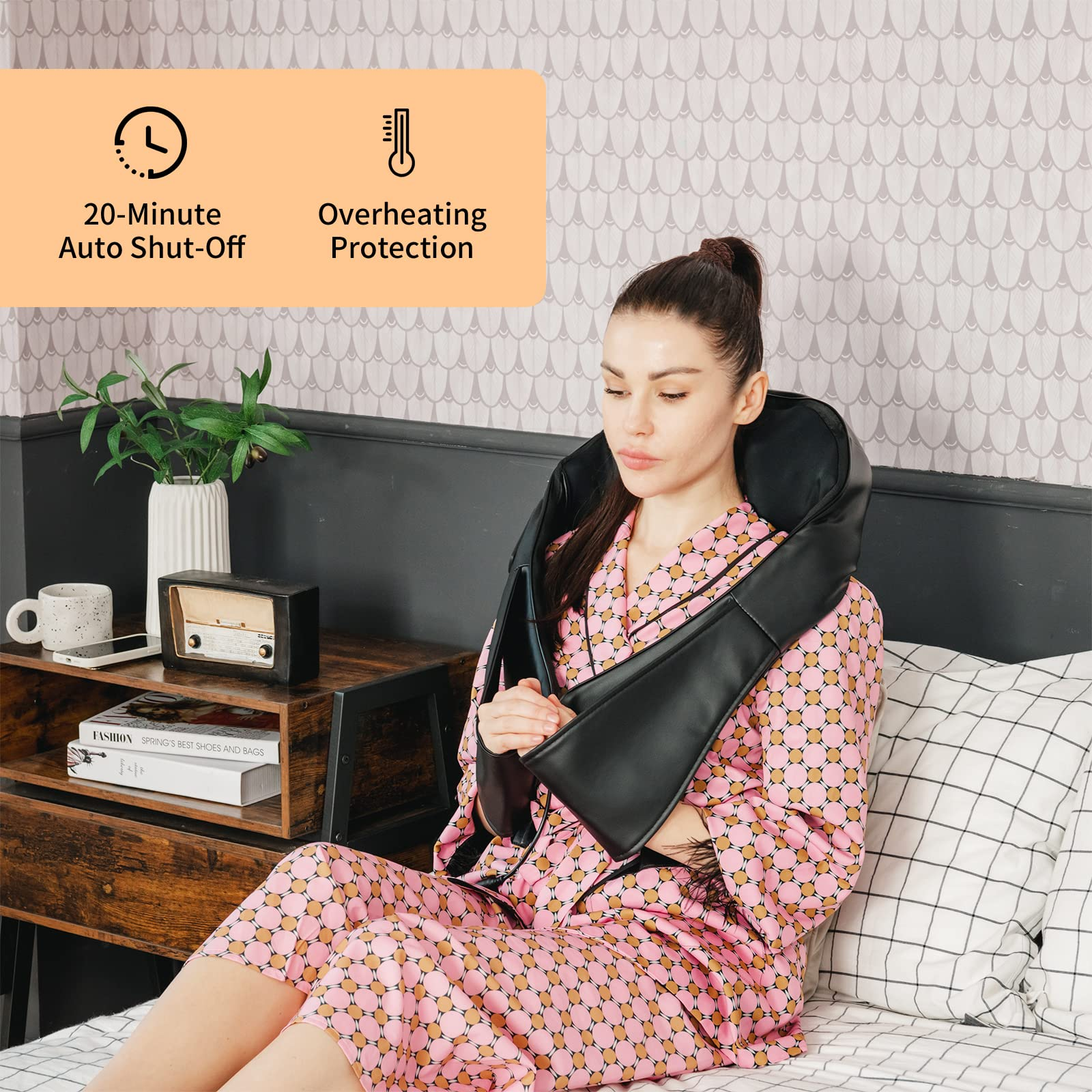 Giantex Shiatsu Back Neck Massager with Heat, Kneading Massage Pillow for Muscle Pain Relief 