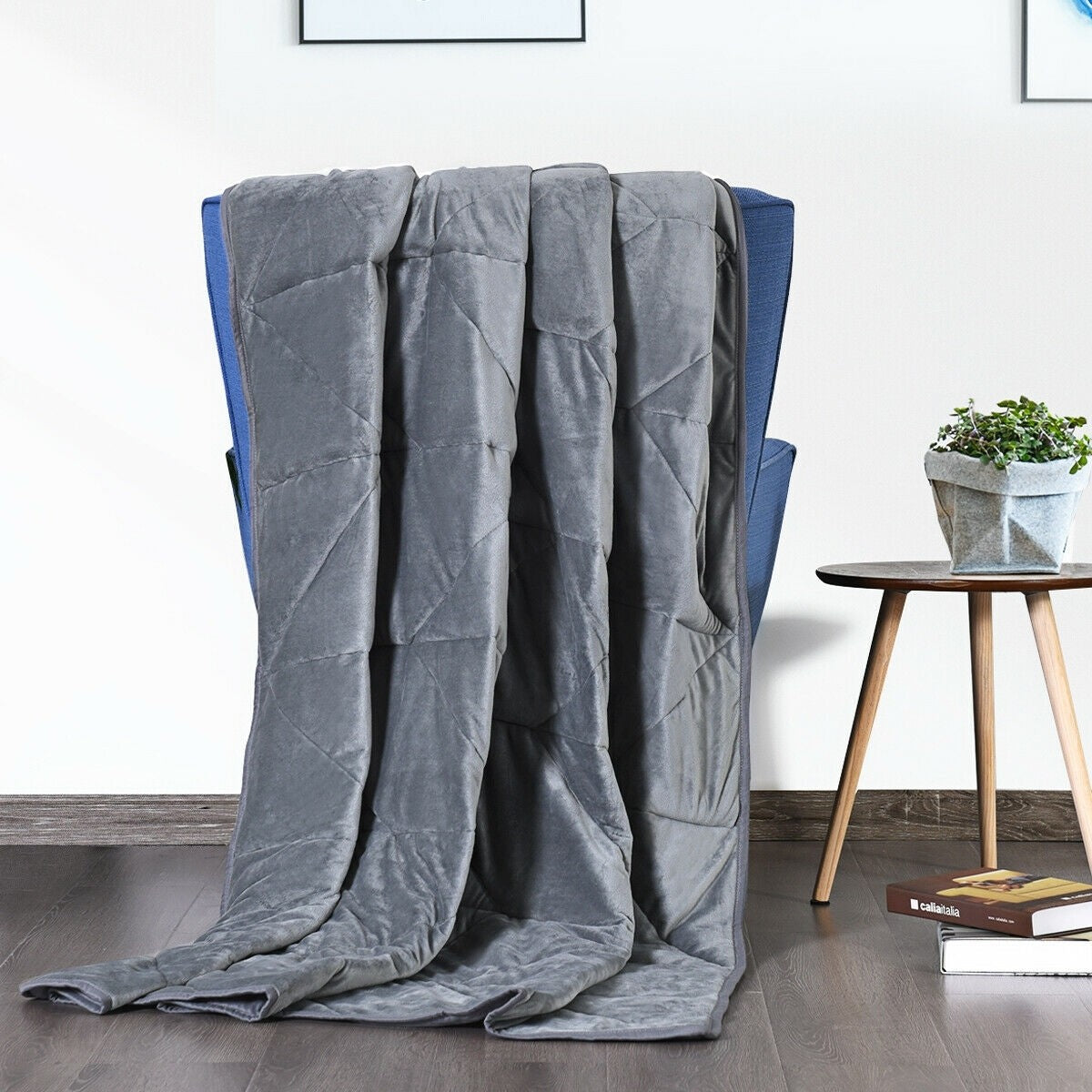 Giantex Weighted Blanket 12lbs-17lbs Twin/Queen Size, Premium 200TC 100% Cotton 