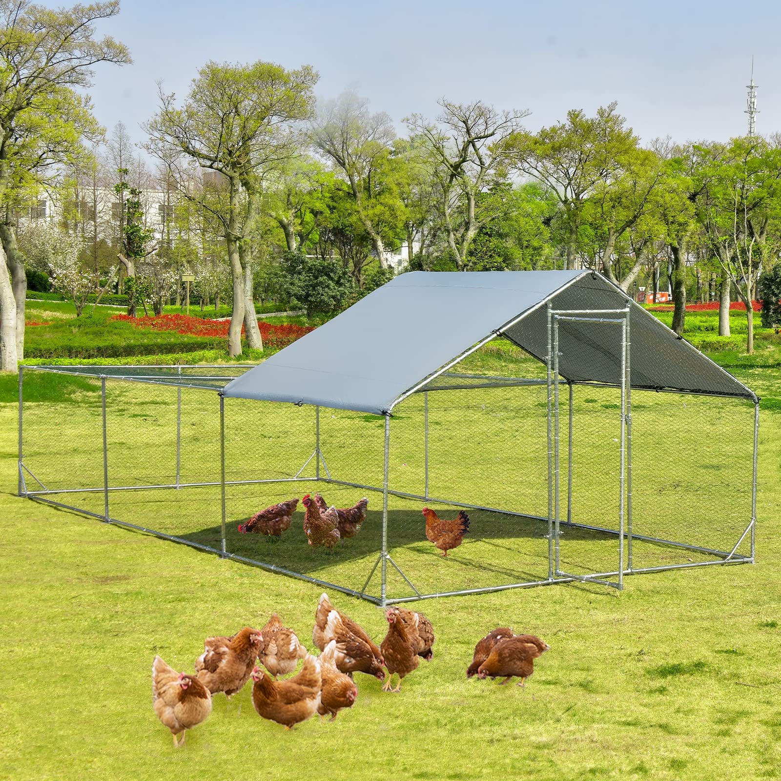 Giantex 20ft Large Metal Chicken Coop 
