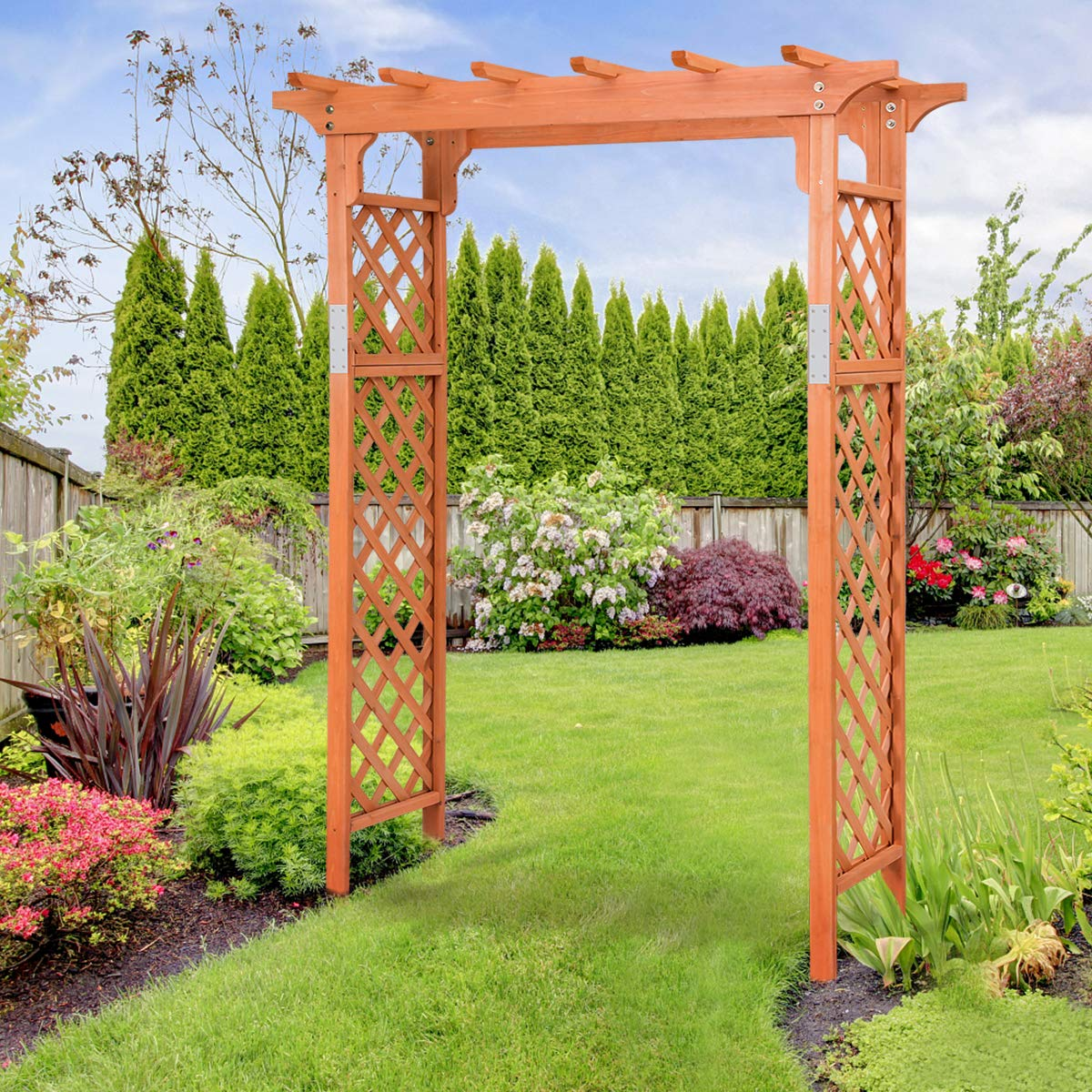 Giantex 88inch Wood Garden Arbor