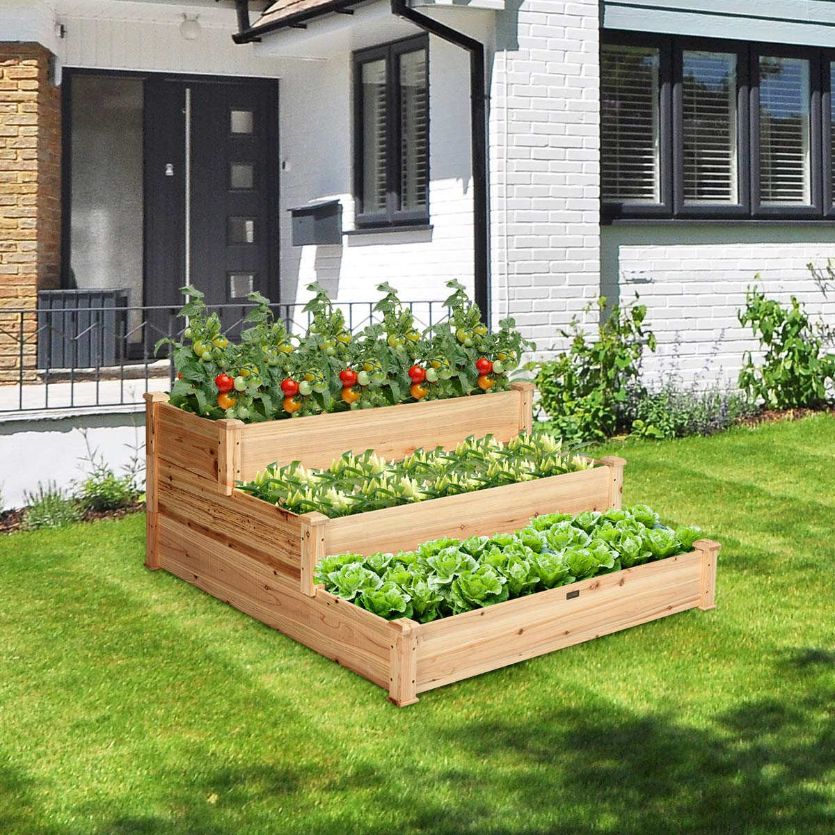 3 Tier Raised Garden Bed, 49'' x 49'' x 22" (L x W x H) 