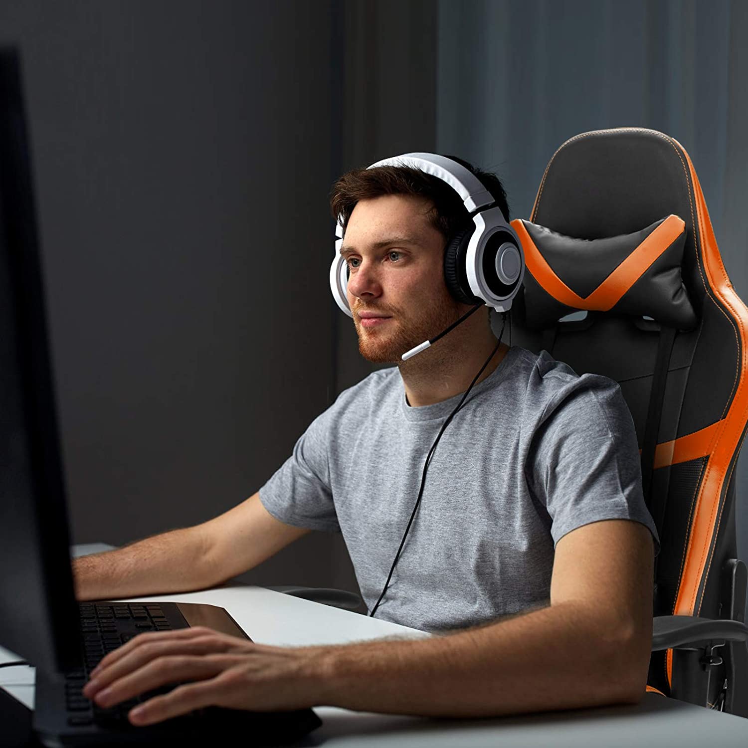 Computer Gaming Chair, Adjustable Massage Gaming Chair 