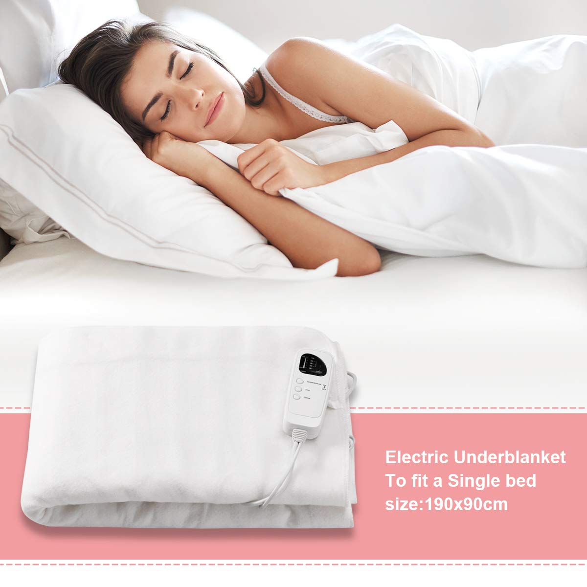 Giantex Smart Electric Heated Mattress Pad, Heating Bed Topper Blankets w/ Low-Voltage 
