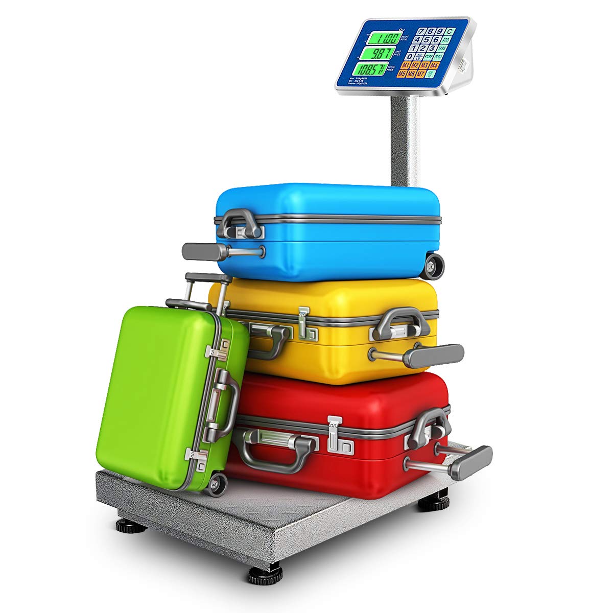 Giantex 660lbs Weight Computing Digital Scale Floor Platform Scale for Weighing Luggage (Silver) 