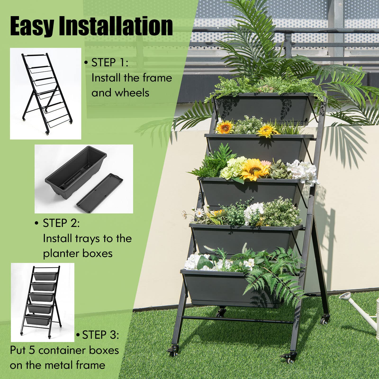 Giantex Vertical Raised Garden Bed on Wheels 