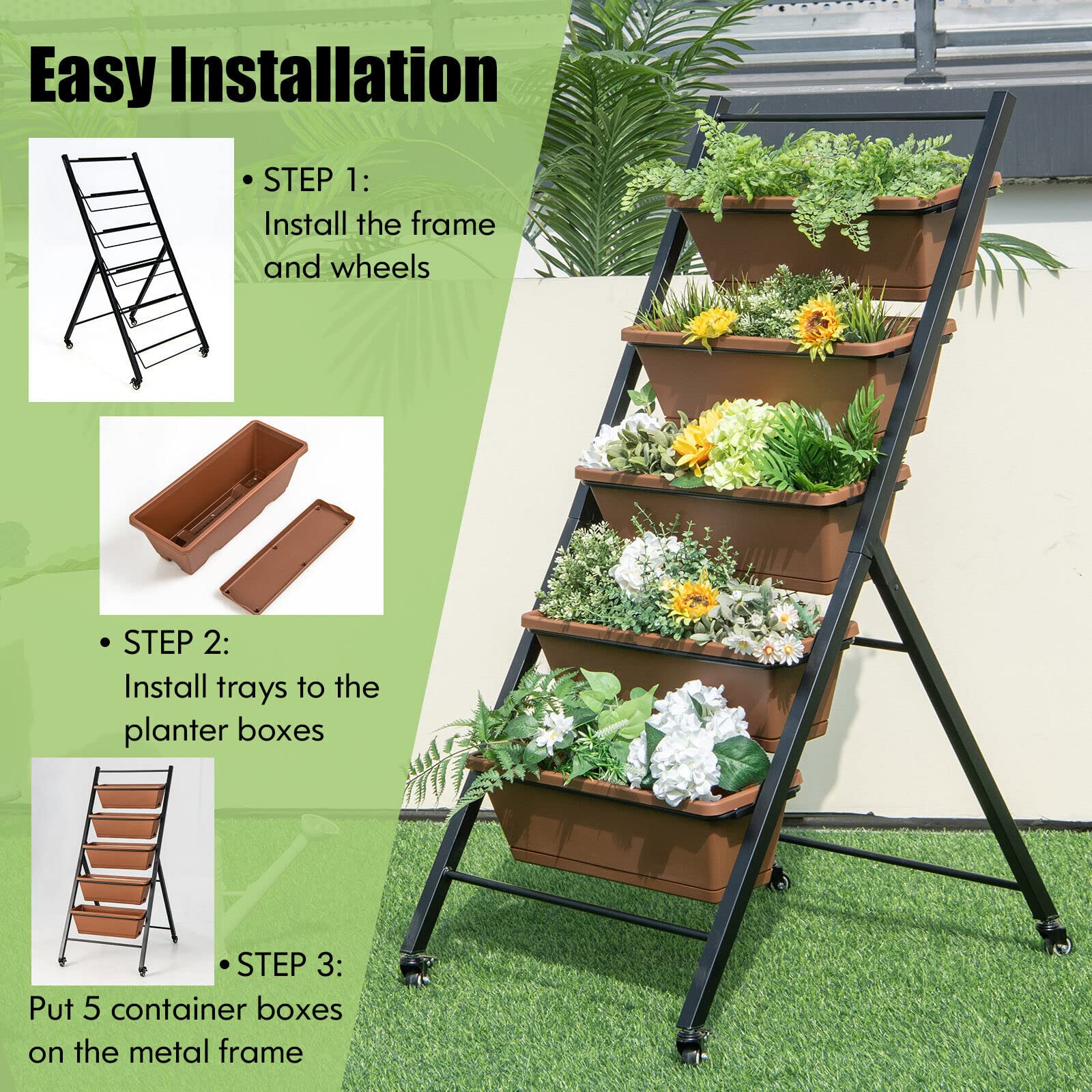 Giantex Vertical Planter Raised Bed on Wheels 