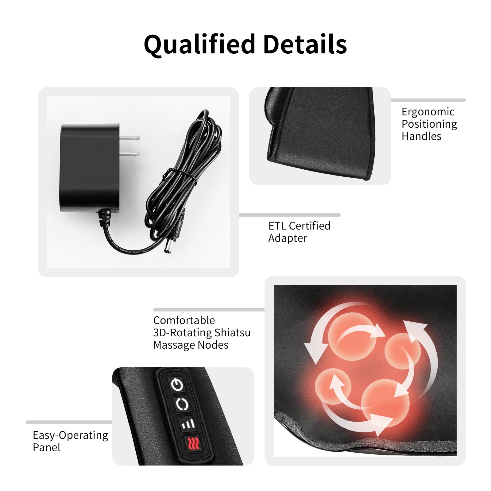 Giantex Shiatsu Back Neck Massager with Heat, Kneading Massage Pillow for Muscle Pain Relief 