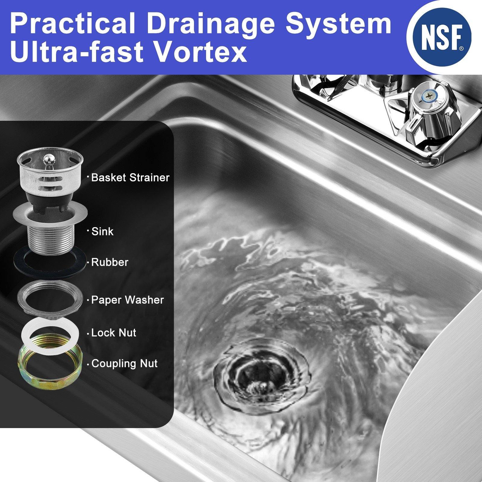Giantex Stainless Steel Hand Washing Sink, Wall Mount Hand Sink w/ Faucet, 17" x 15" 