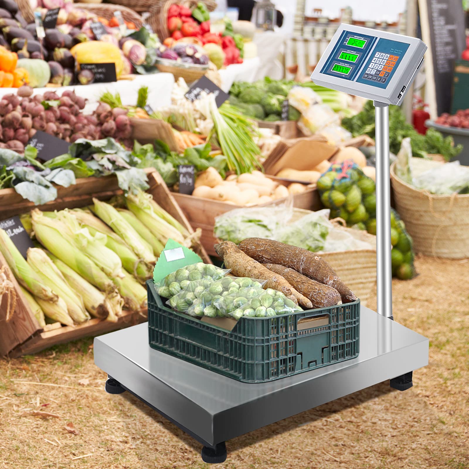 Giantex 660 LBS Weight Computing Platform Scale, with LB/KG Switchable, AC/DC Power Supply 