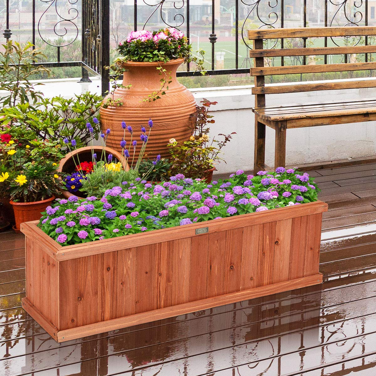 Raised Garden Flower or Vegetable Planter (40"L X 12"W X 12"H) 