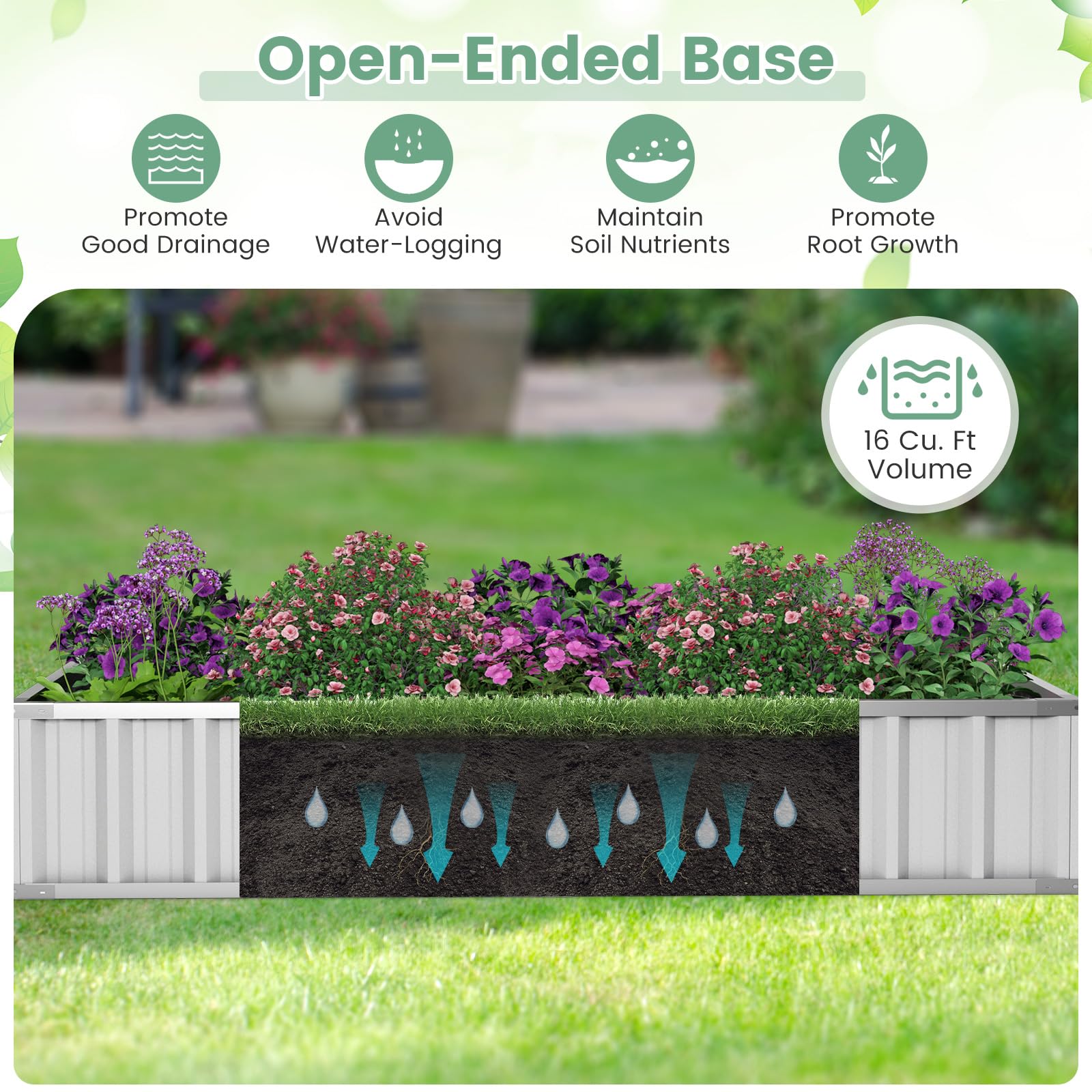 Giantex 69”x36”x28” Raised Garden Bed with Cover, 16.5 Cu.Ft Galvanized Steel Planter Box Kit 