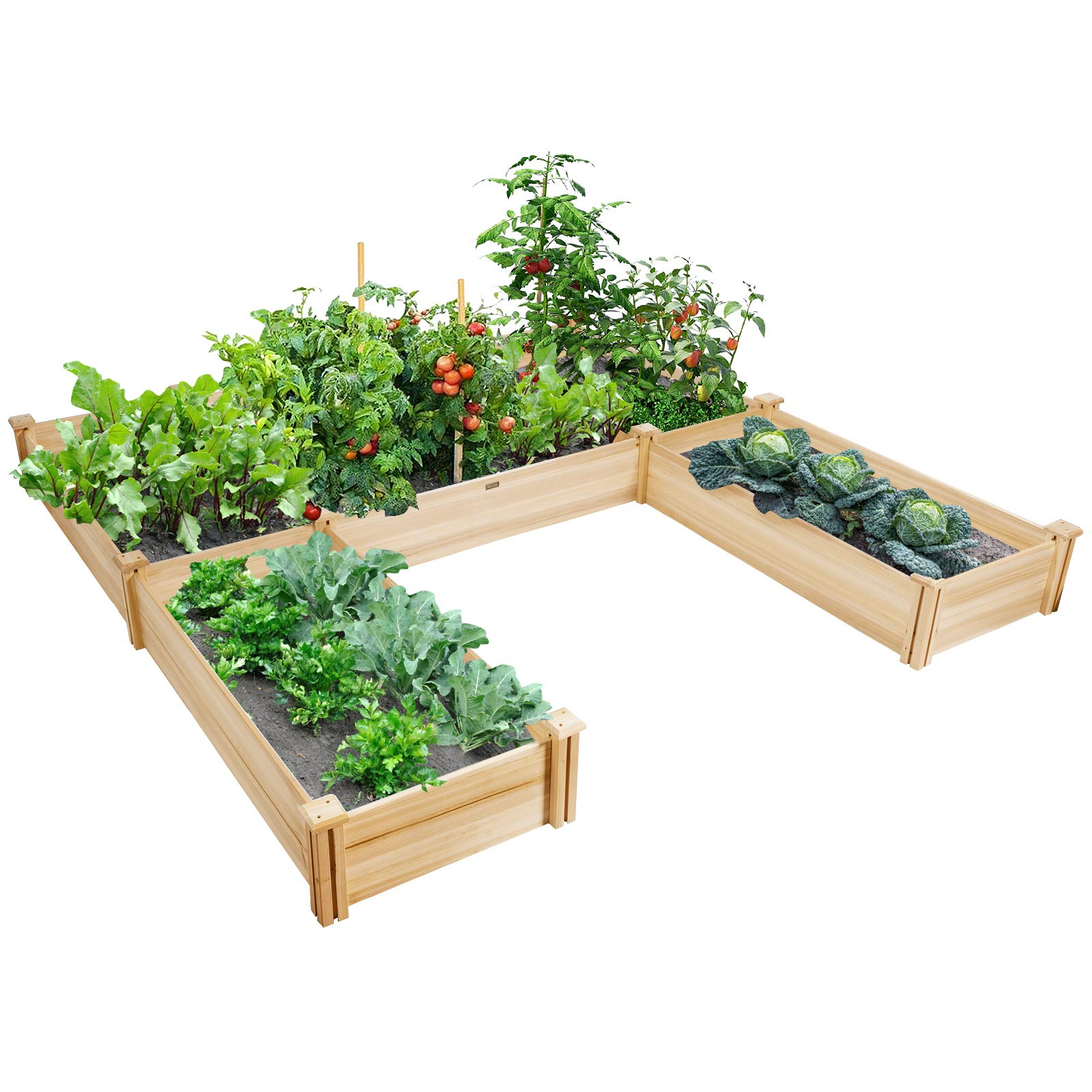 U-Shaped Raised Garden Bed (92.5" L x 95" W x 11" H)