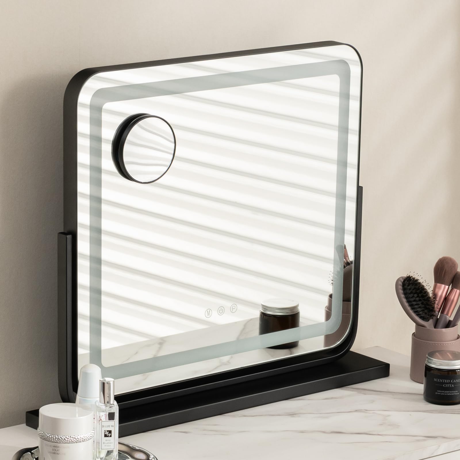 CHARMAID Vanity Mirror with Lights - 22 inch LED Lighted Makeup Mirror with 3 Color Lighting Modes