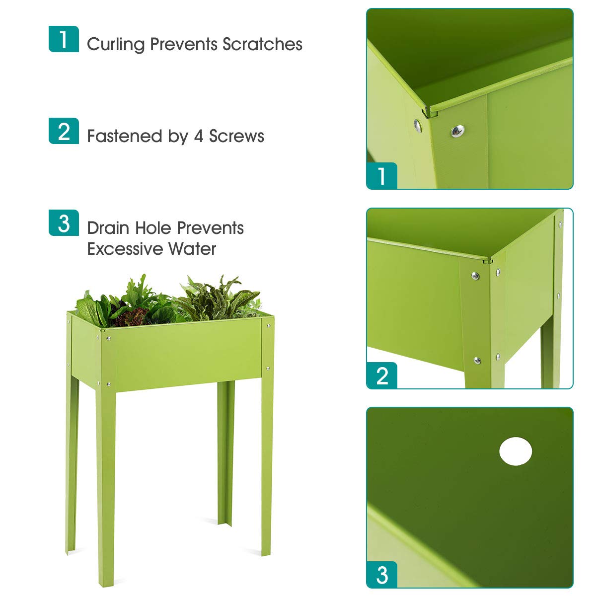 Metal Plant Box with Legs (25" L x 13" W x 31.5" H) 