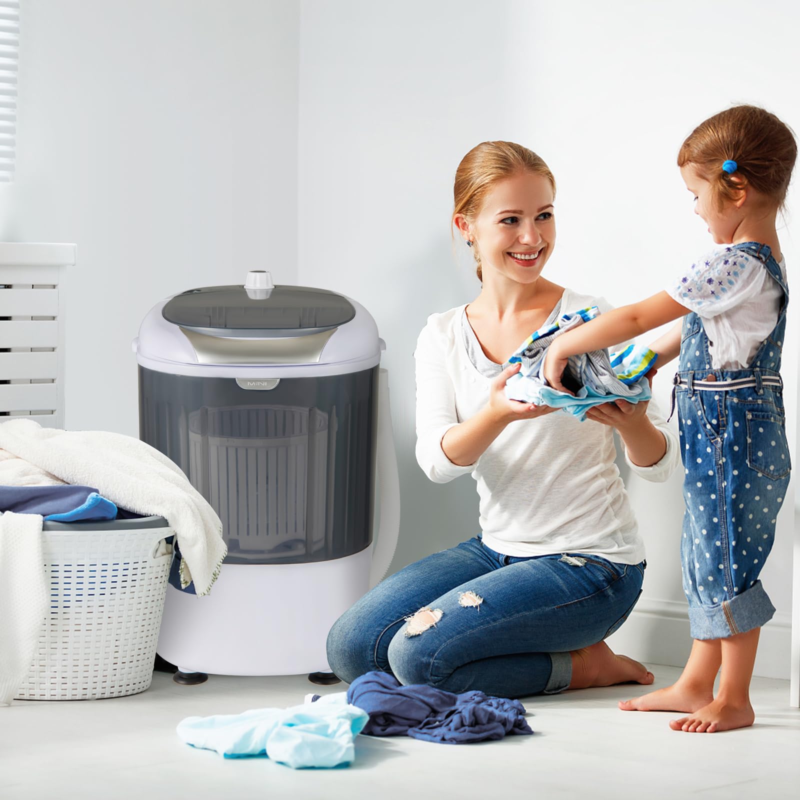 Giantex Portable Mini Washing Machine, Clothes Washer and Spinner Combo, 5.5 LBS Capacity 