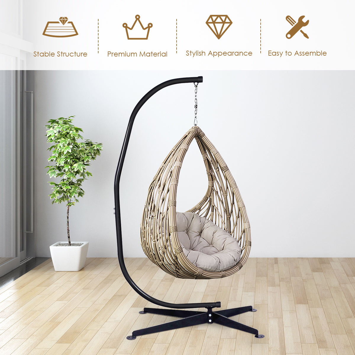 Giantex Hammock Chair Stand, Hanging Chair Stand, C Stand for Hanging Chair 