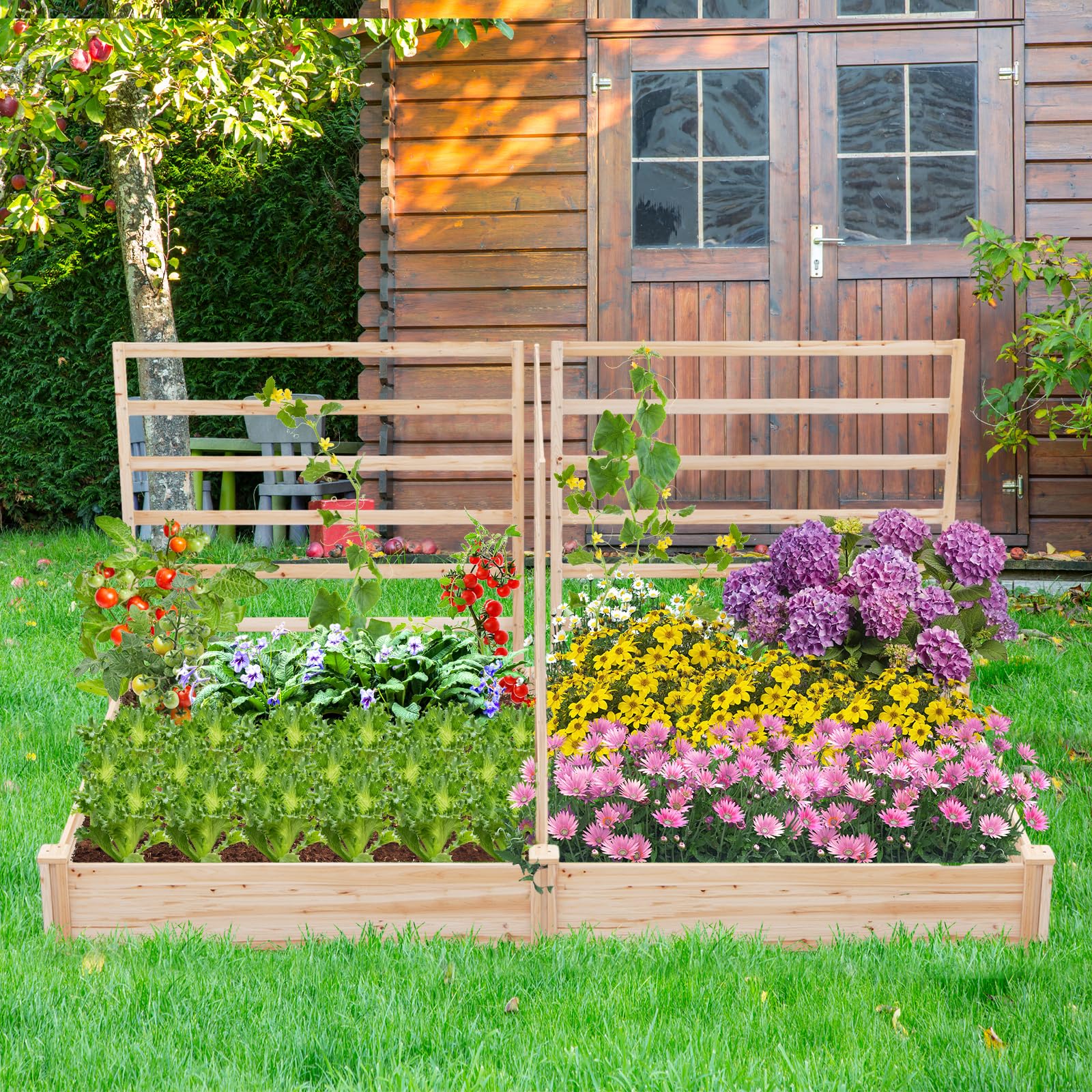 Giantex Raised Garden Bed with Trellis 
