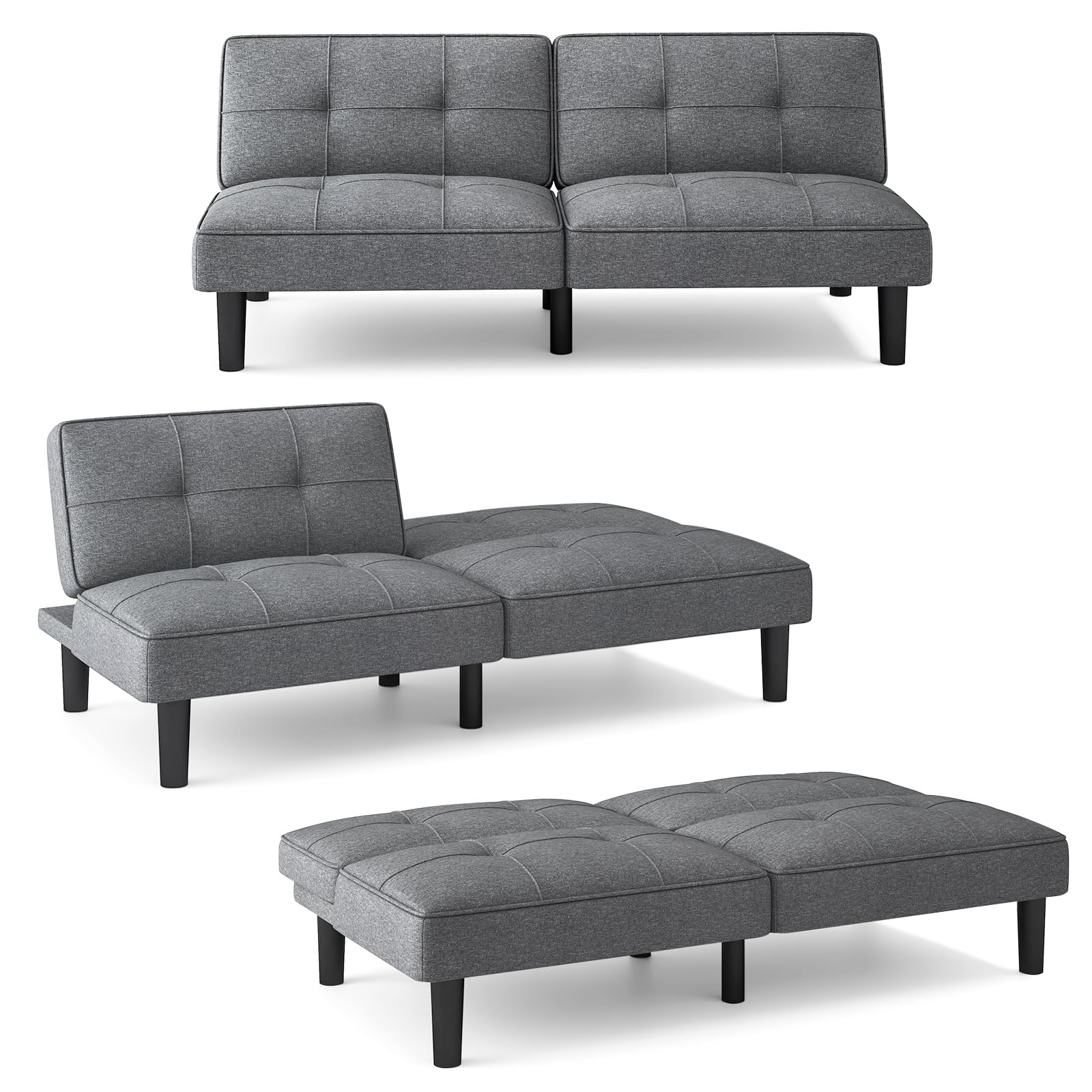 Giantex Convertible Futon Sofa Bed, Upholstered Folding Recliner 