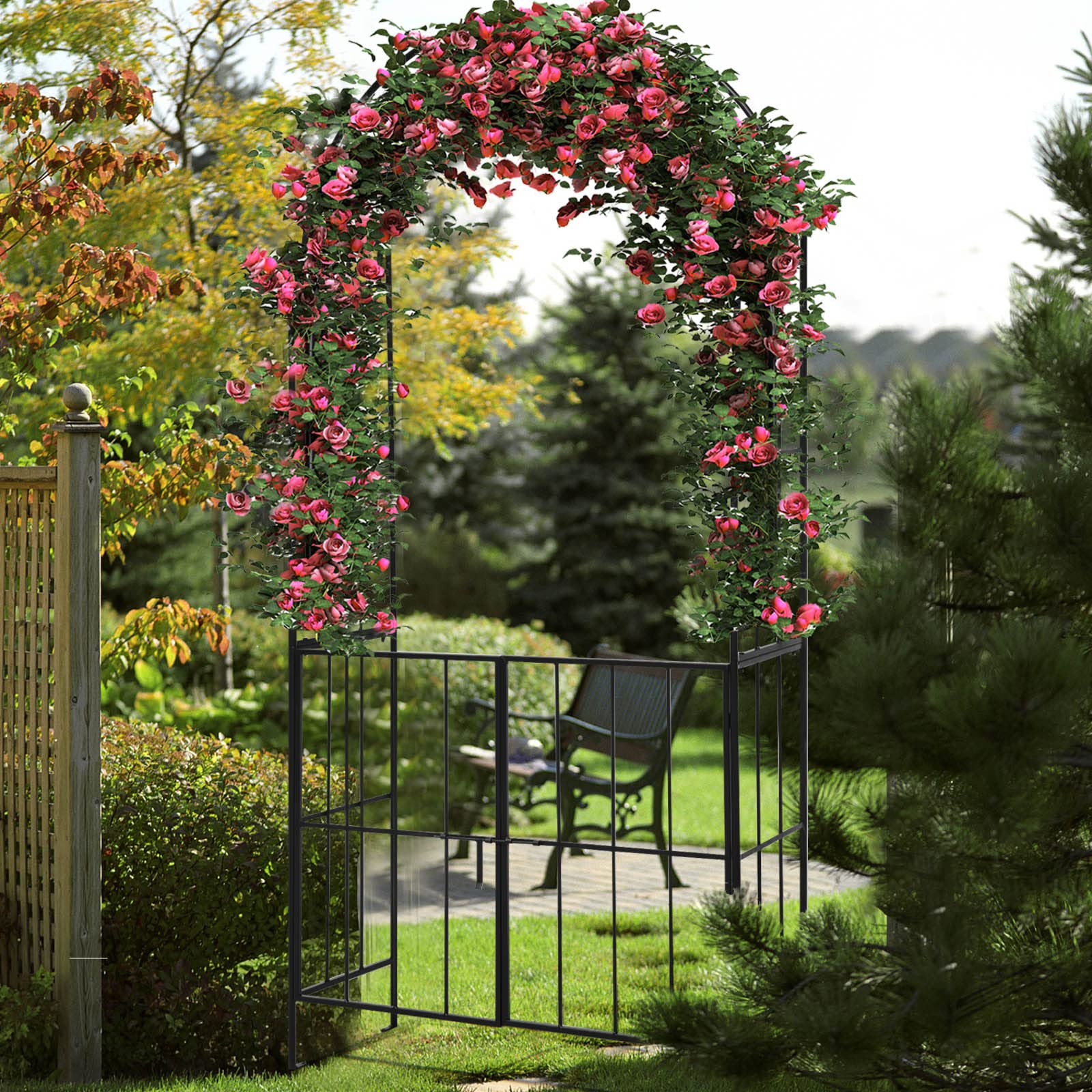 Giantex Garden Arbor Trellis with Door