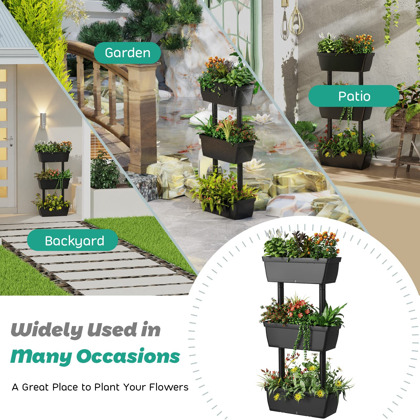 Indoor Outdoor Elevated Container Box for Herb Vegetable Planting 