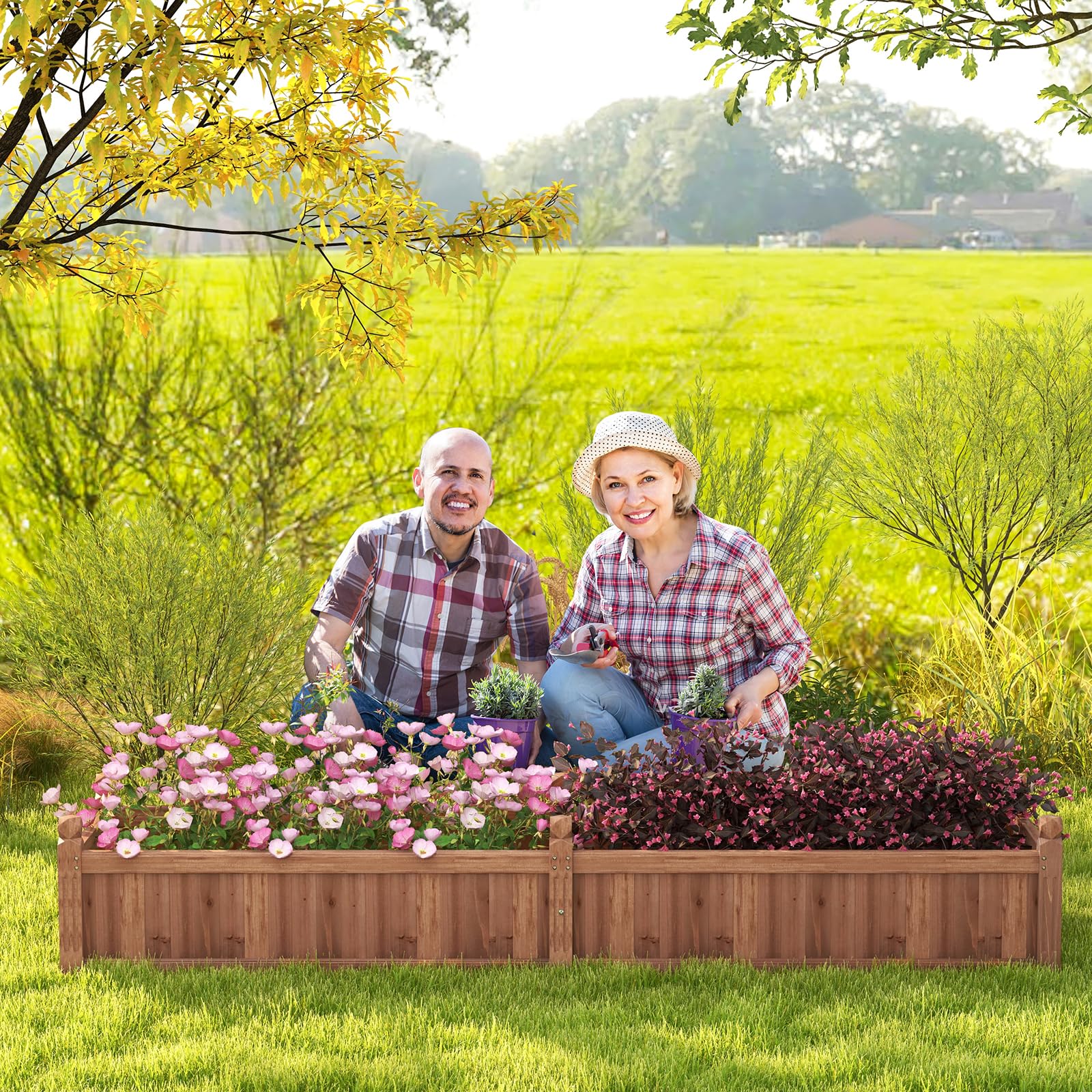Giantex Wood Raised Garden Bed 