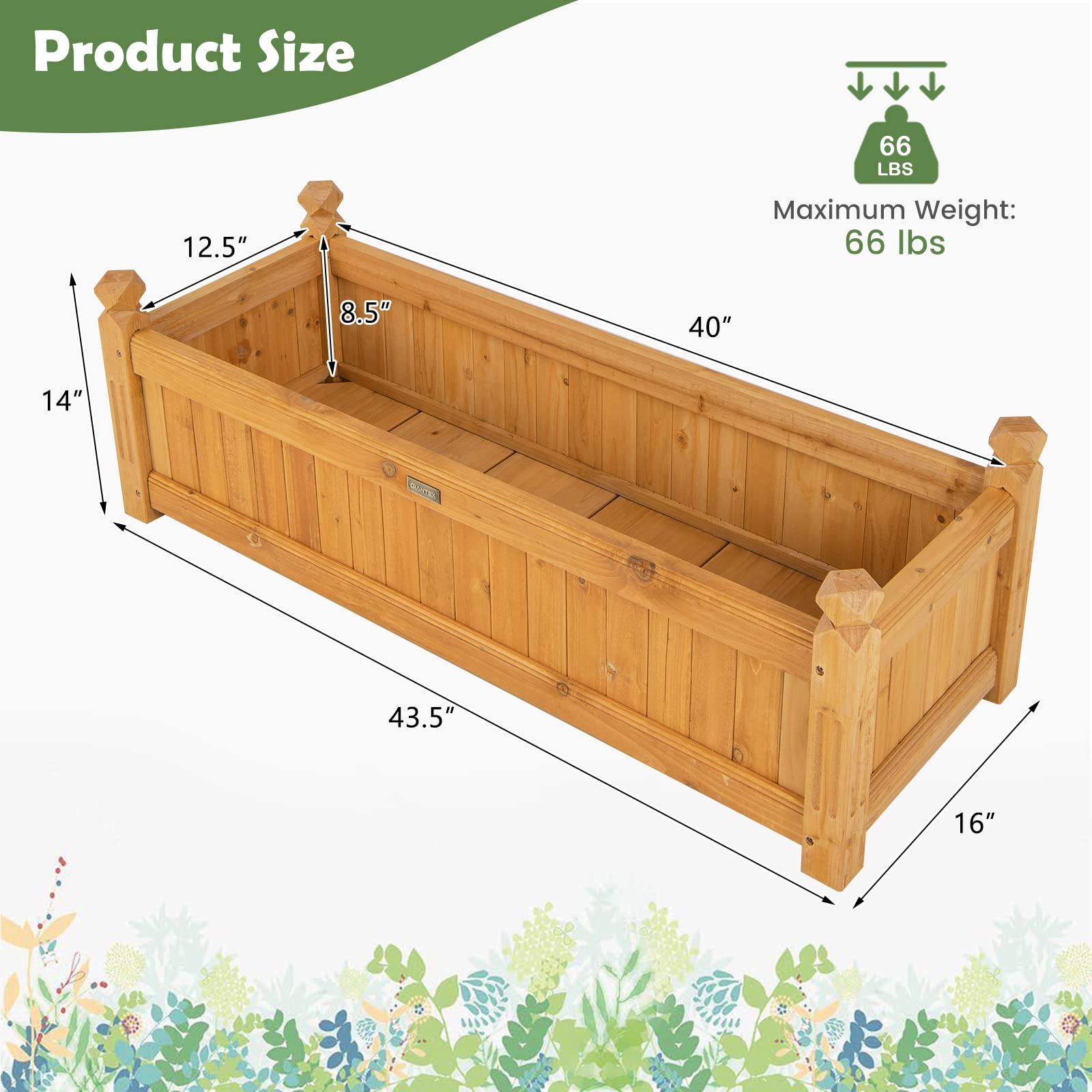Giantex 2 Pcs Raised Garden Bed 