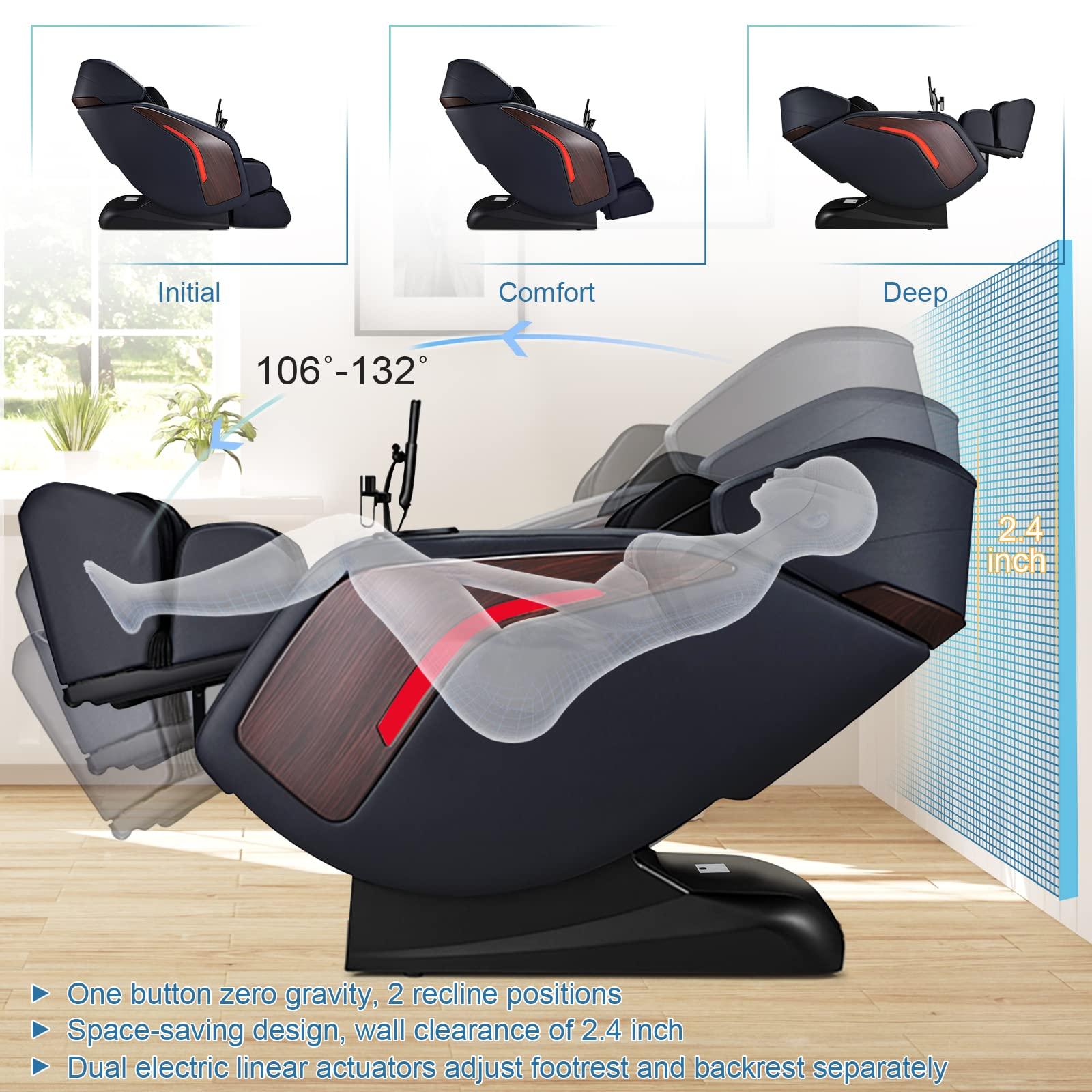 Giantex Full Body Massage Chair 3D, Thai Yoga Stretch SL Track Zero Gravity Massage Recliner w/Air Cell Massage 