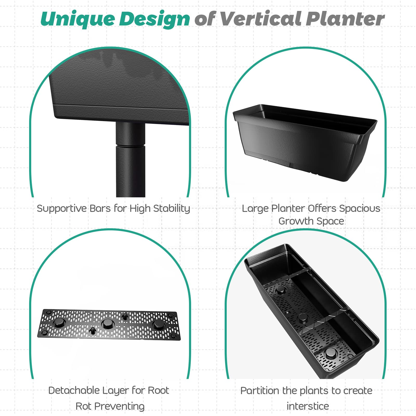 Indoor Outdoor Elevated Container Box for Herb Vegetable Planting 
