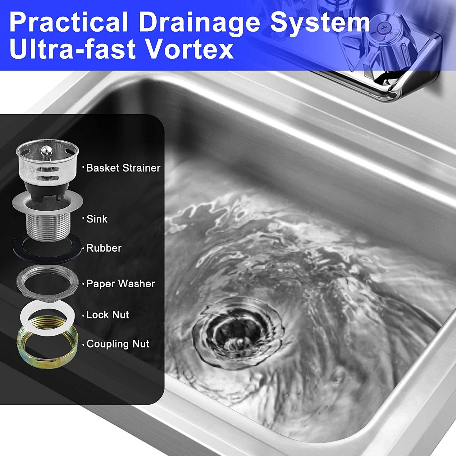 Giantex Stainless Steel Hand Washing Sink, 17" x 15" 