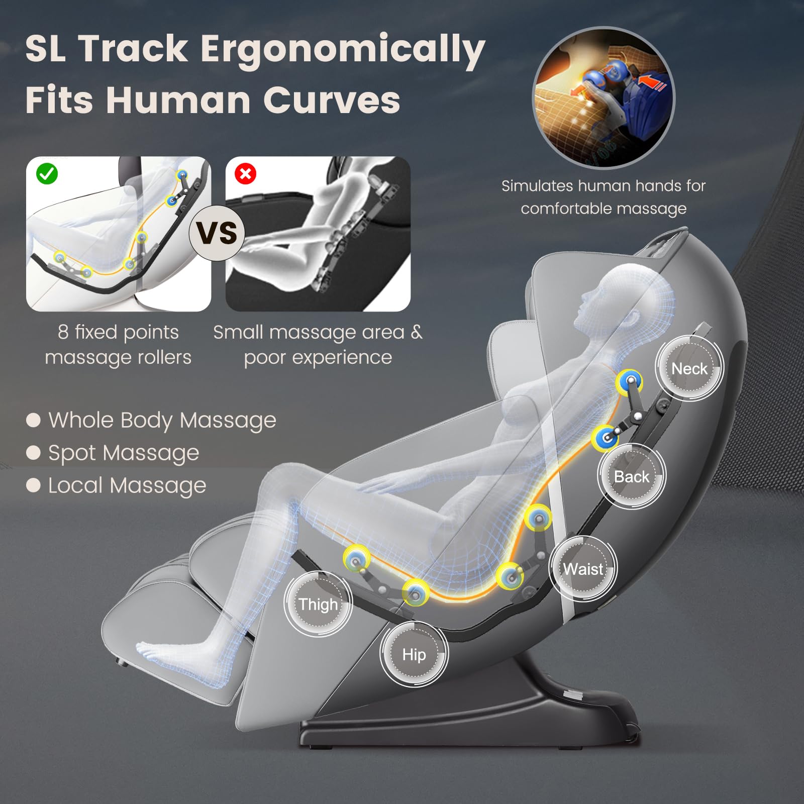 Giantex Comfort Full Body Massage Chair - Zero Gravity Massaging Recliner w/SL Track, Airbags, Foot Rollers 