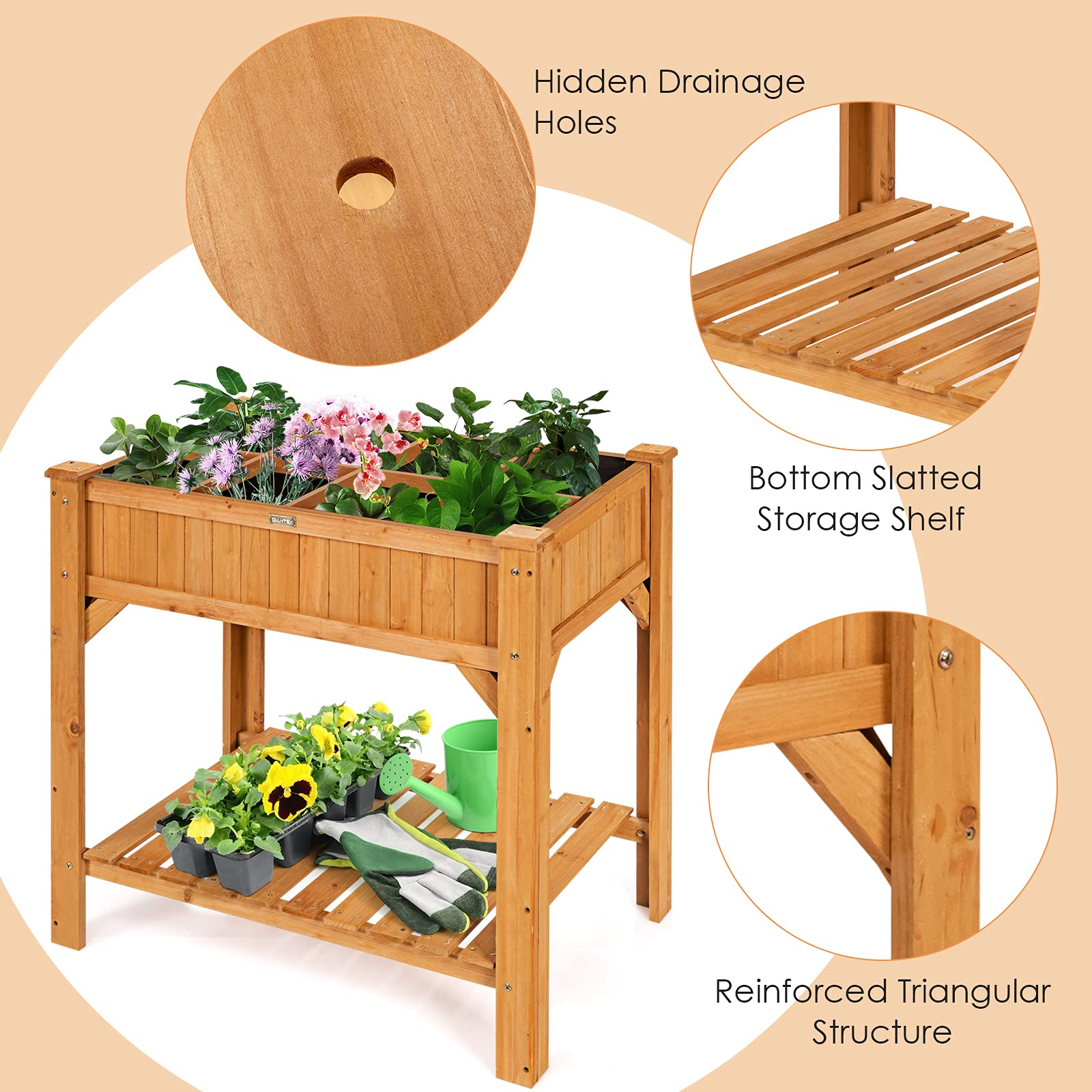 Raised Garden Bed, 36" x 24" x 36" (L x W x H) 