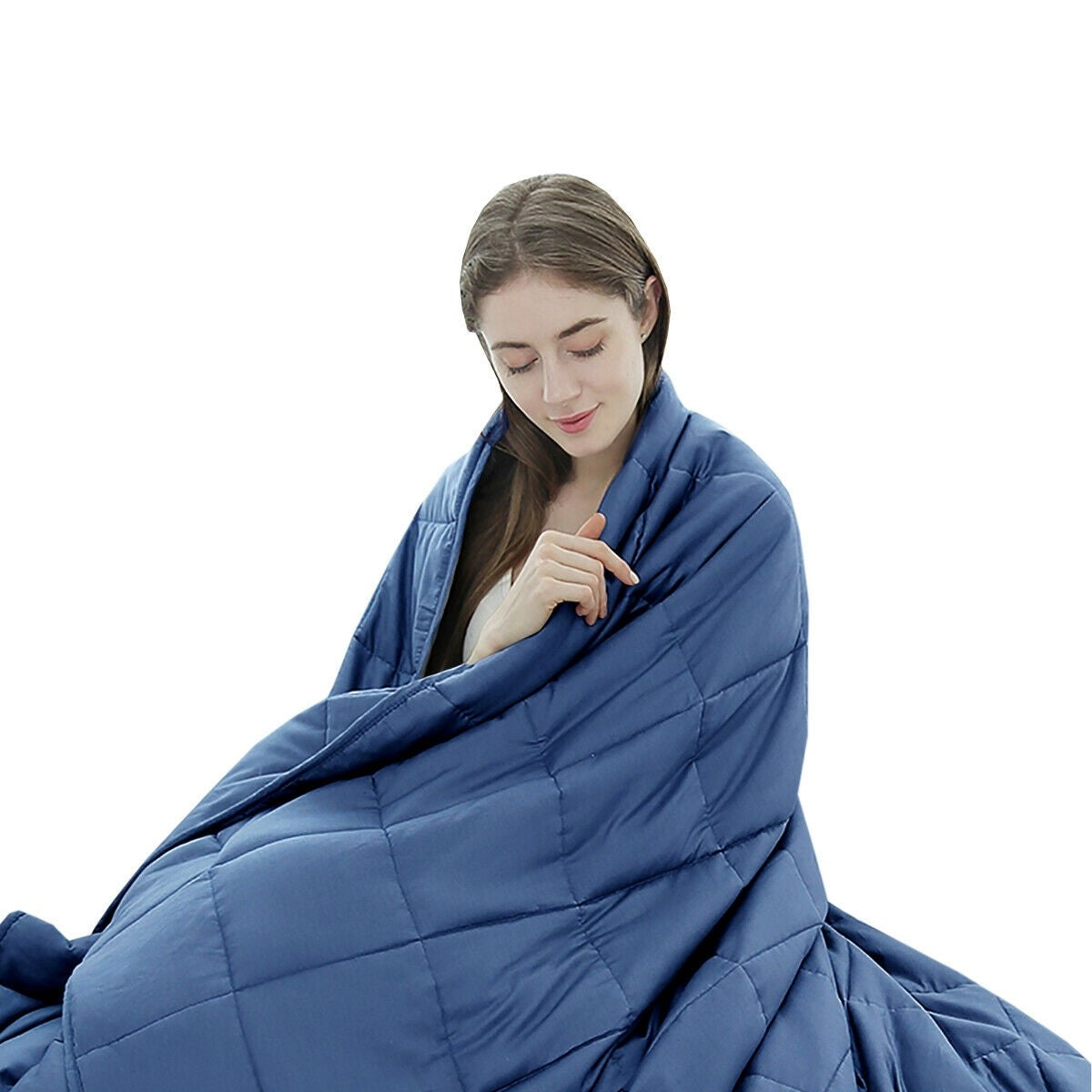 Cooling Weighted Blanket, Luxury Cooling Silk Sewed in Cotton, 41"x60" | 7lbs/10lbs 