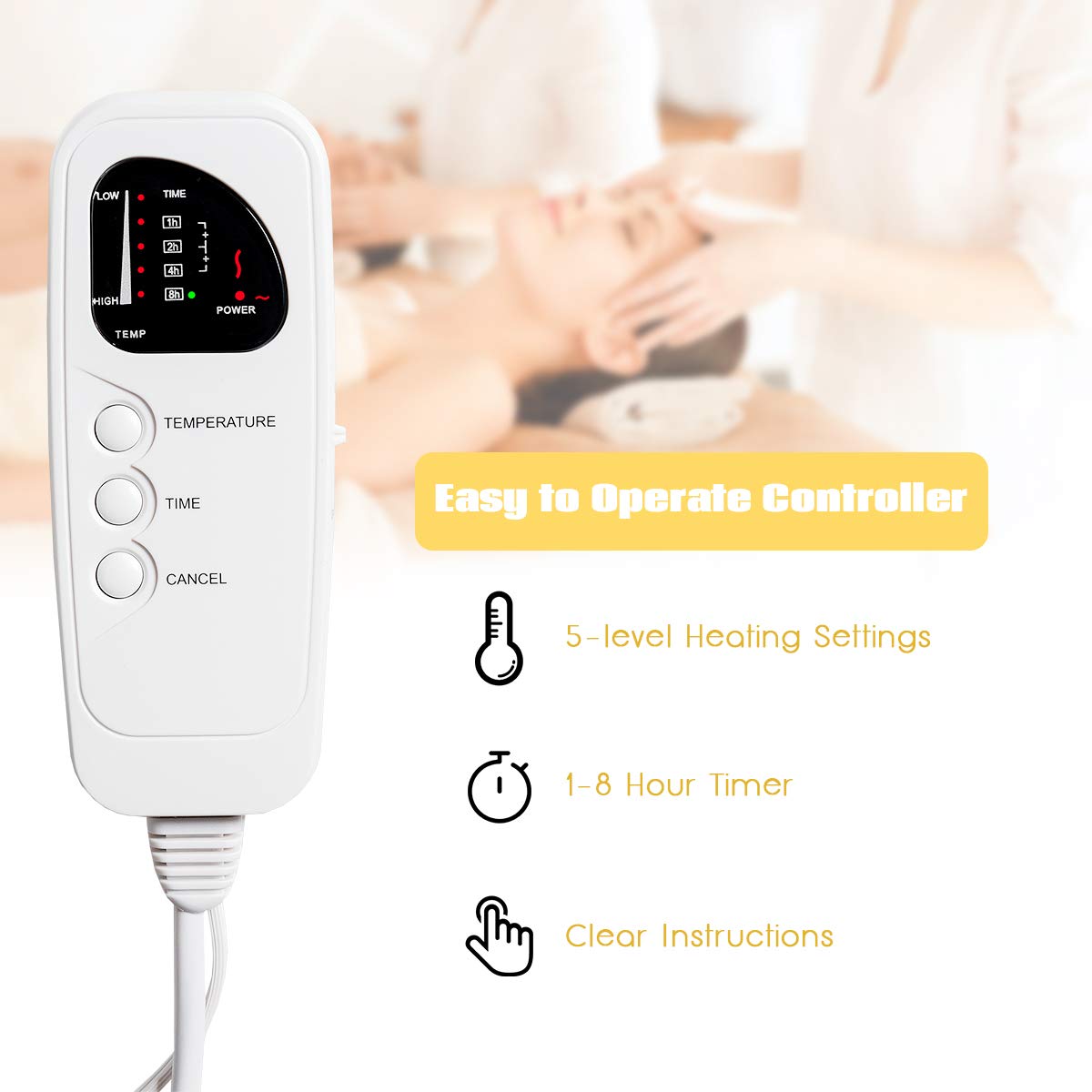 Giantex Massage Bed Warmer with Digital Timer for Spa Table 