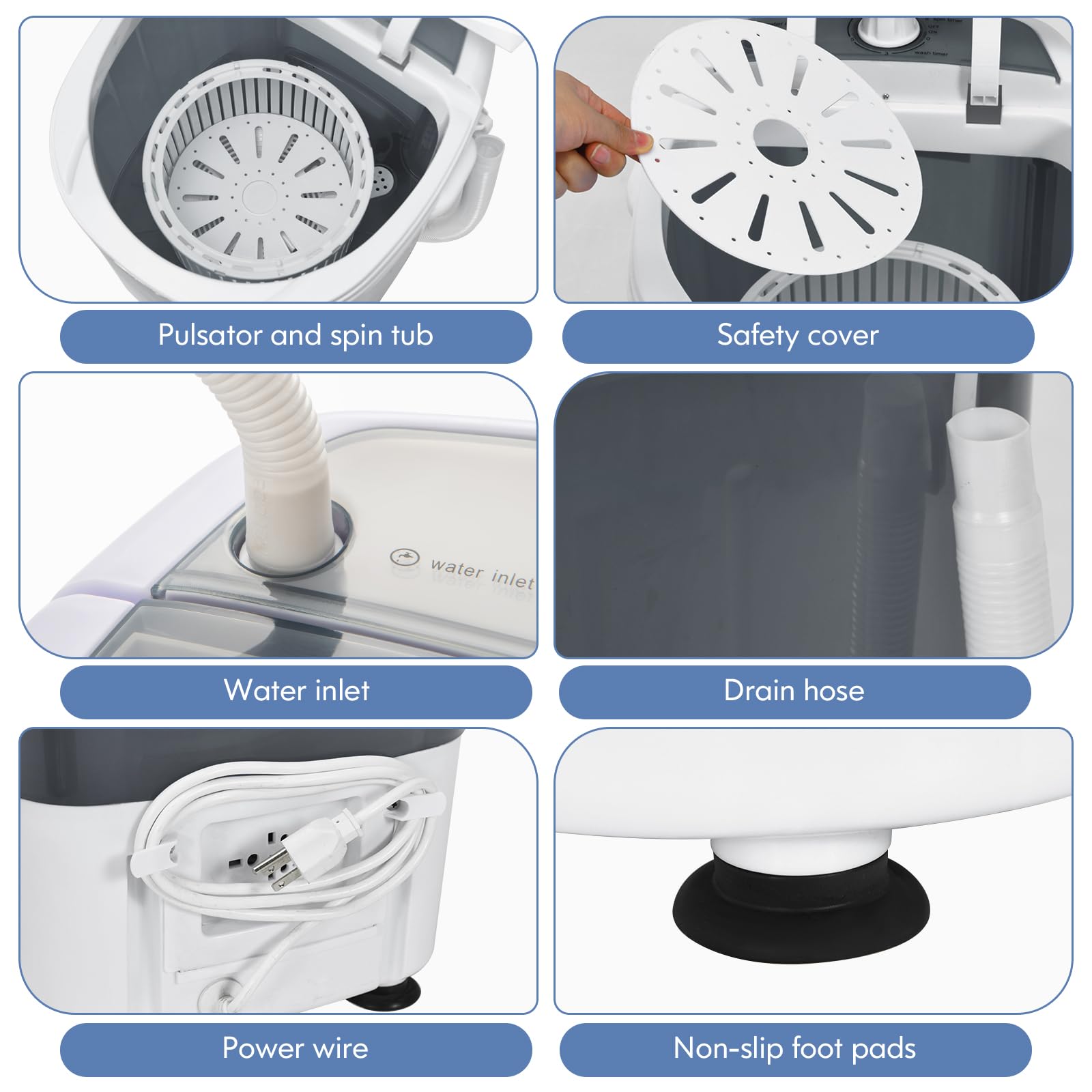 Giantex Portable Mini Washing Machine, Clothes Washer and Spinner Combo, 5.5 LBS Capacity 