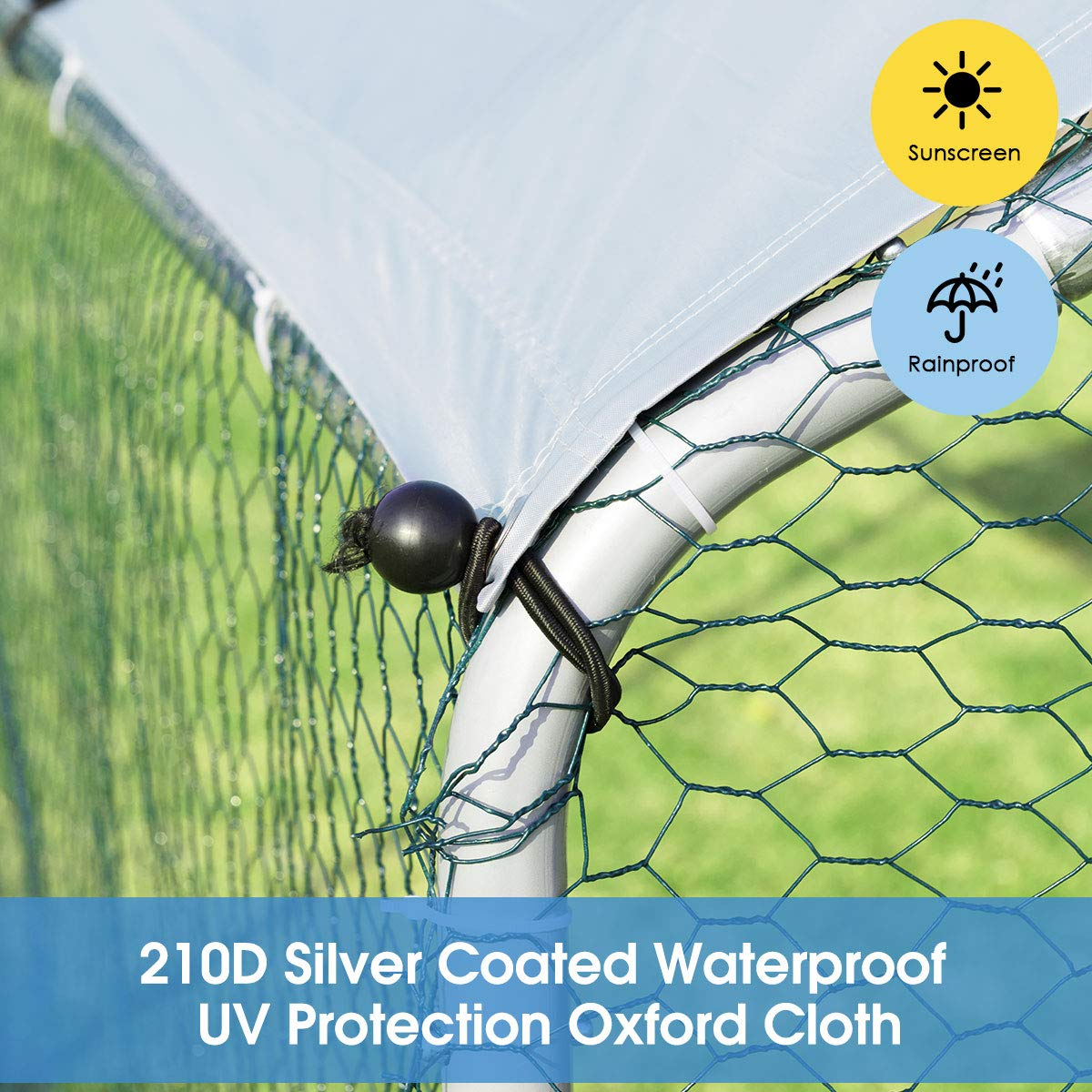 Large Metal Walk-in Chicken Coop with Waterproof Cover 