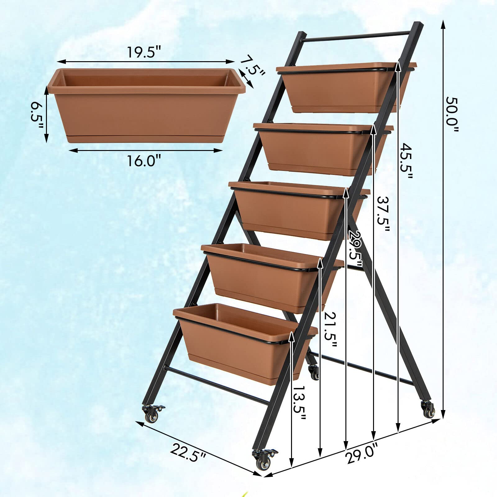 Giantex Vertical Planter Raised Bed on Wheels 