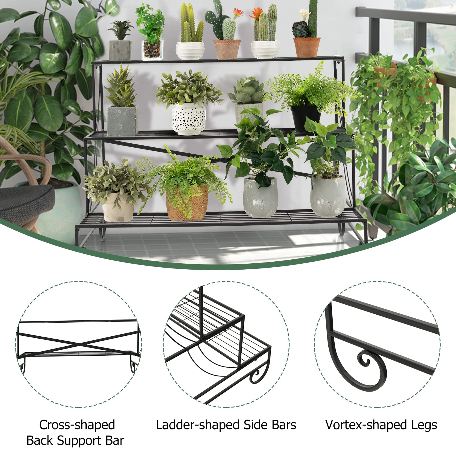 Giantex 3 Tier Metal Plant Stand 