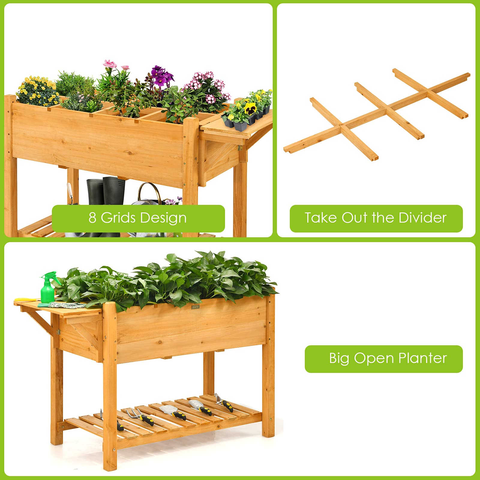Elevated Raised Garden Box (47L x 21W x 31.5H) 