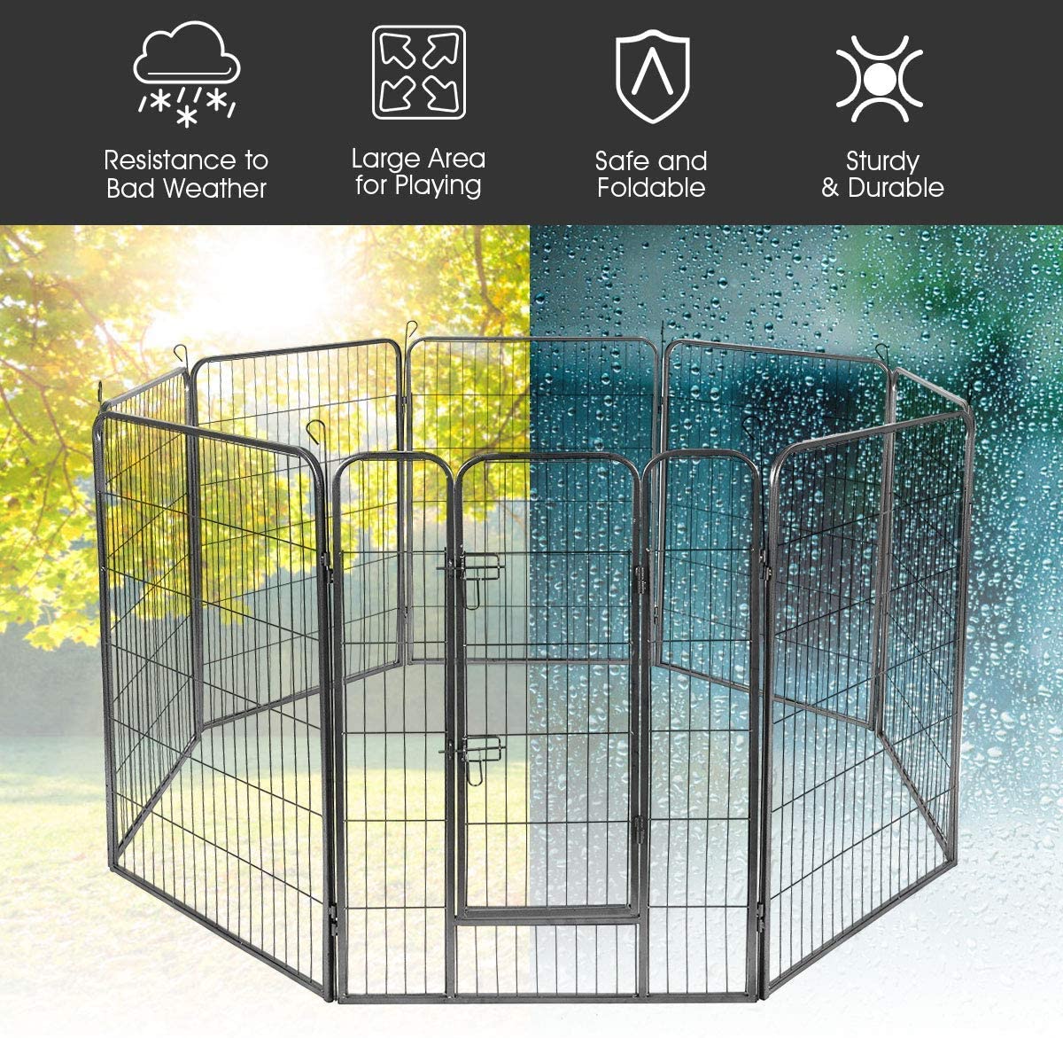 Giantex 40 inch Dog Playpen with Door 