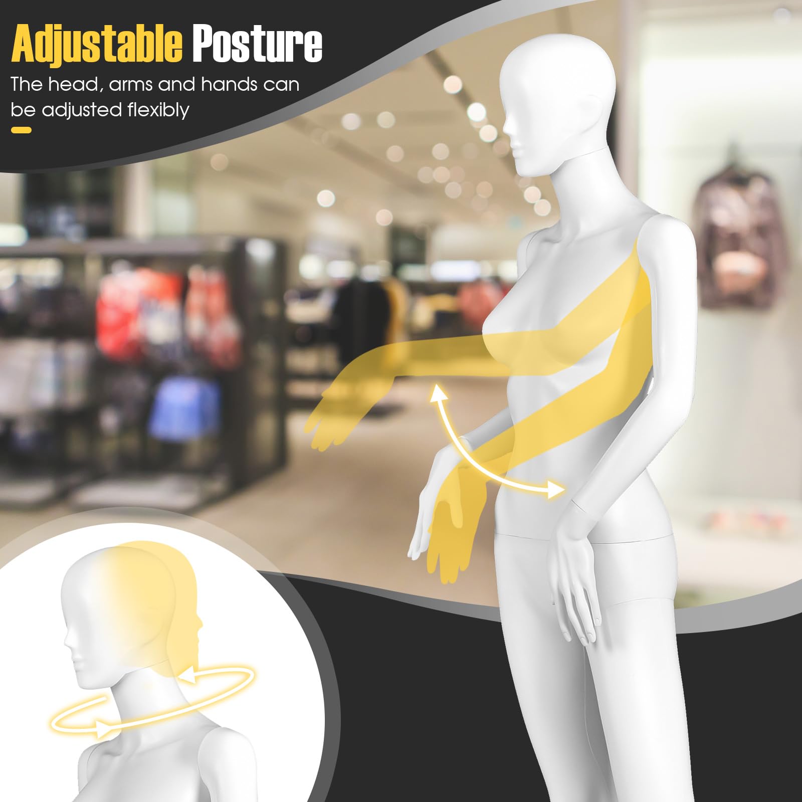 Giantex 70" Female Mannequin, Full Body Torso Manikin Dress Form 