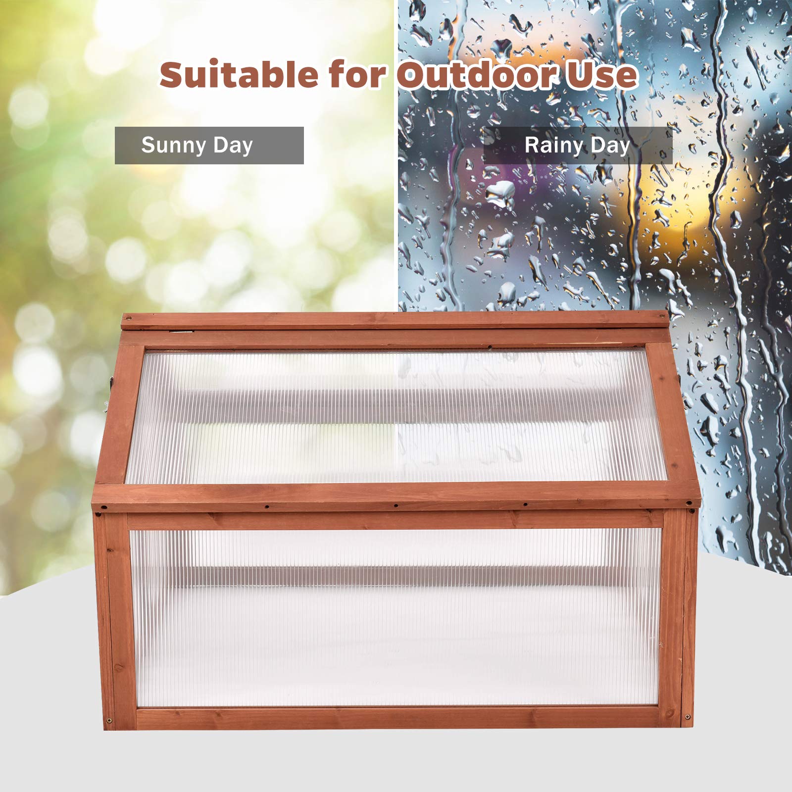 Garden Portable Wooden Cold Frame Flower / Planter Protection 