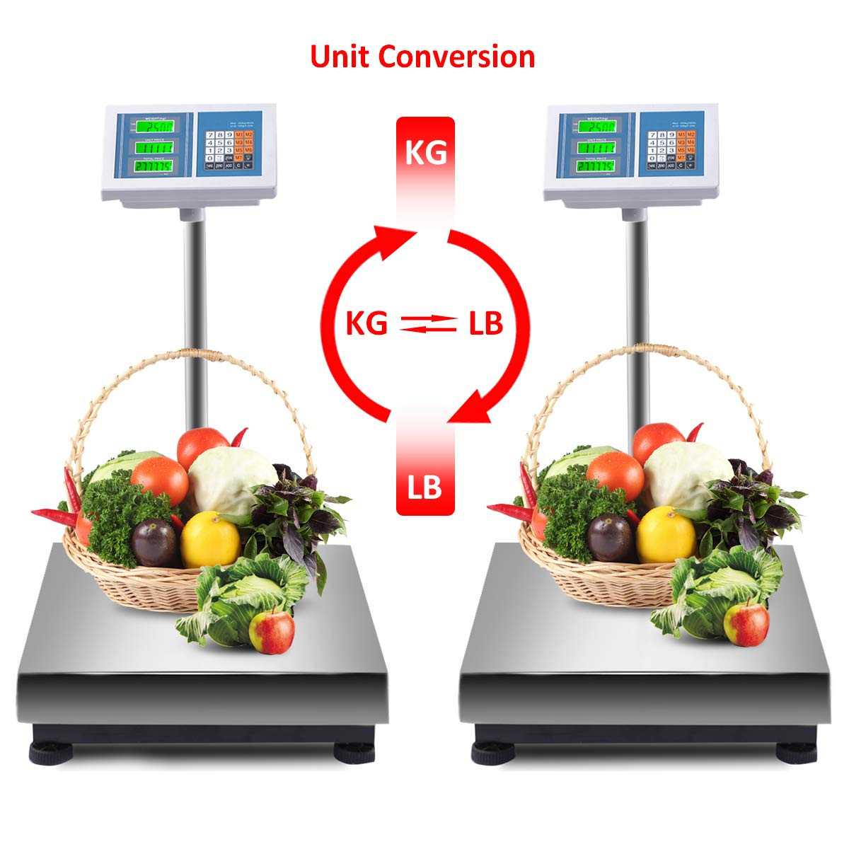 Giantex 660lbs Weight Computing Digital Scale Floor Platform Scale Postal Scale Accurate Shipping Mailing LB/KG Price Calculator, Silver 