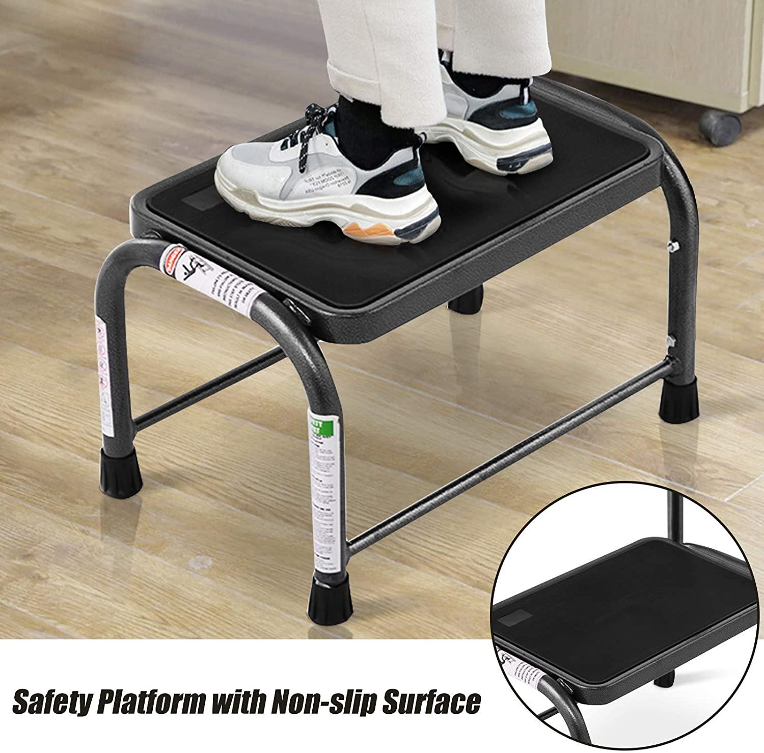 Step Stool with Handle, Medical Step Stool w/ Handle and Non Skid Rubber Platform