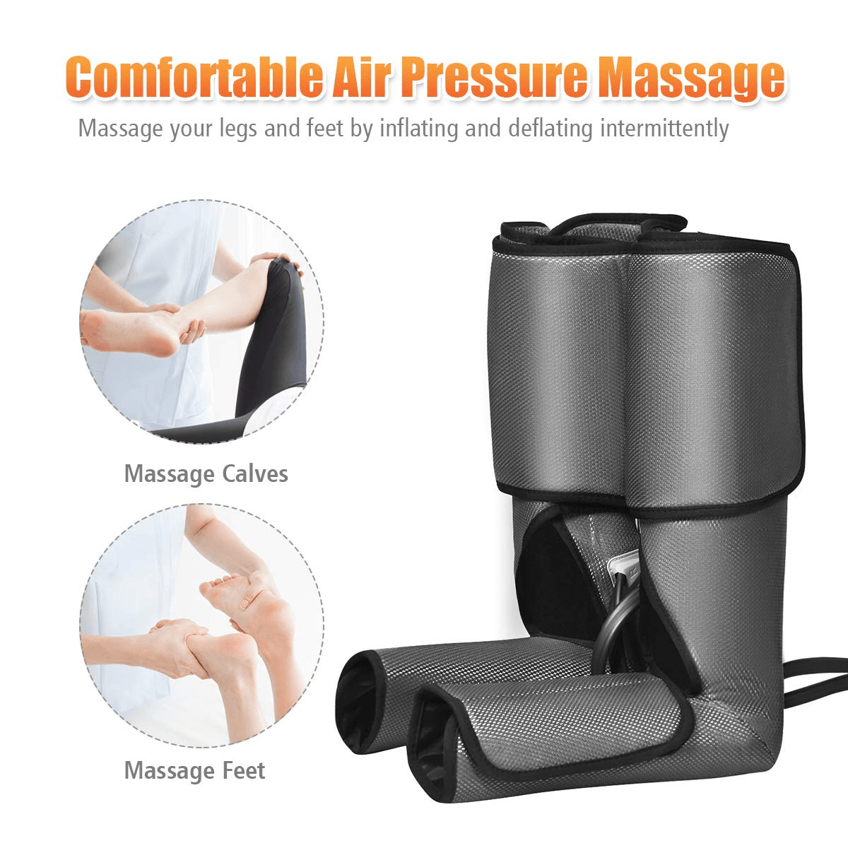 Giantex Foot Leg Massager, Foot and Calf Massage with Handheld Controller, 3 Modes 3 Intensities